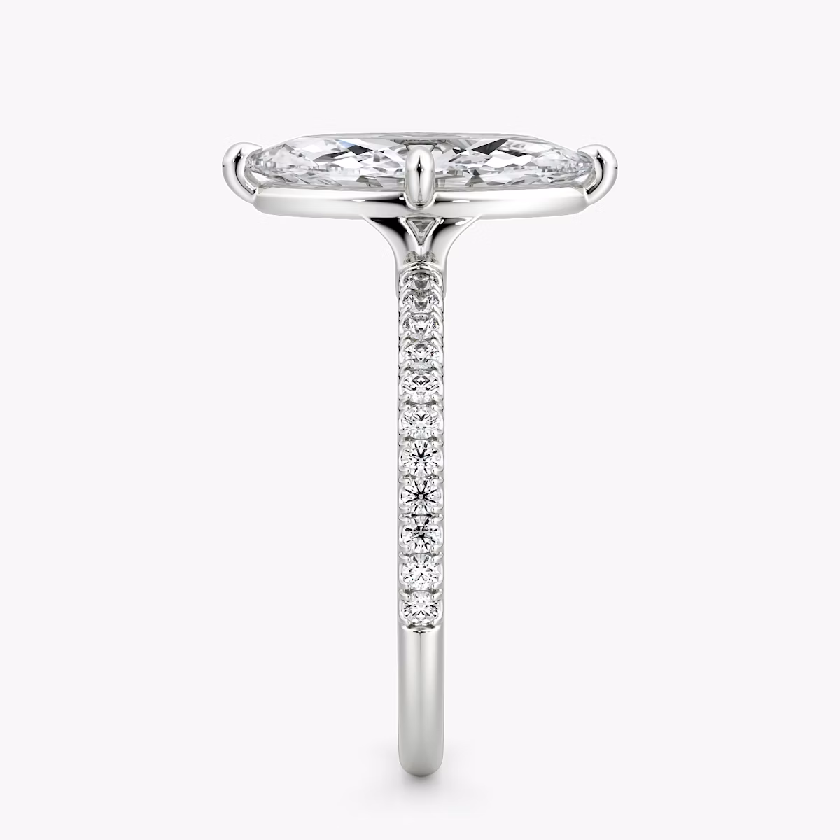 The Compass Solitaire | Marquise | Platinum | bandAccent: Pavé | diamondOrientation: vertical | caratWeight: other
