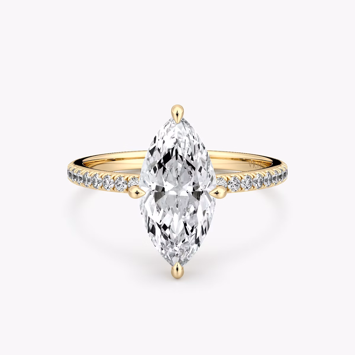 The Compass Solitaire | Marquise | 18k | Yellow Gold | bandAccent: Pavé | diamondOrientation: vertical | caratWeight: other
