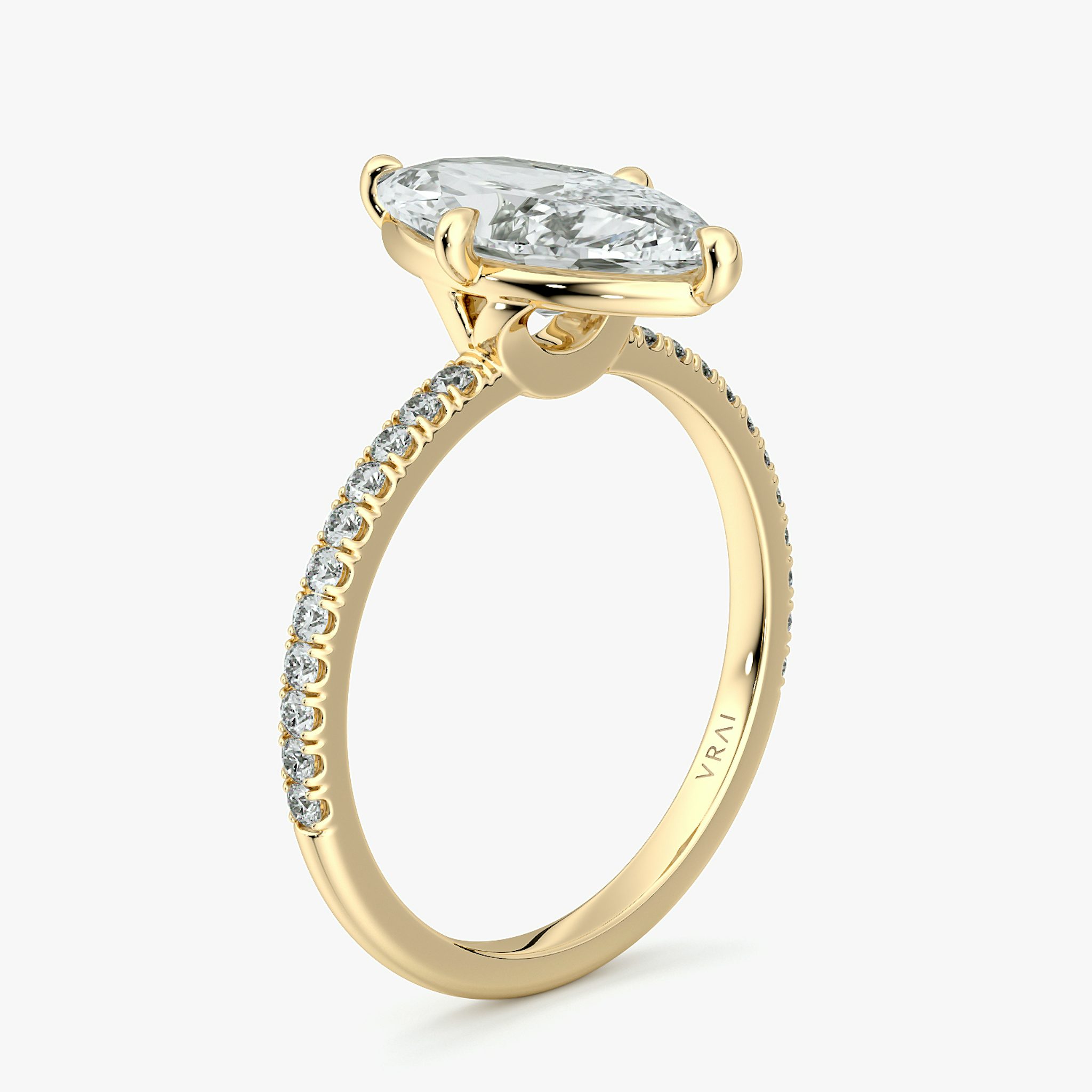 Compass | Marquise | 18k | Gelbgold | bandAccent: Mit Pavé-Besatz | diamondOrientation: vertical | caratWeight: other