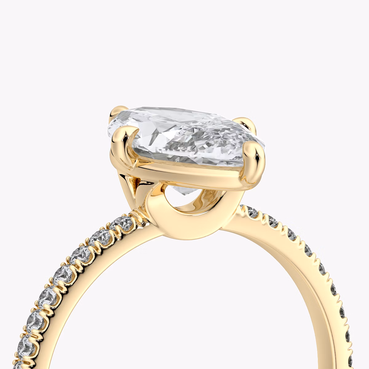 The Compass Solitaire | Marquise | 18k | Yellow Gold | bandAccent: Pavé | diamondOrientation: vertical | caratWeight: other