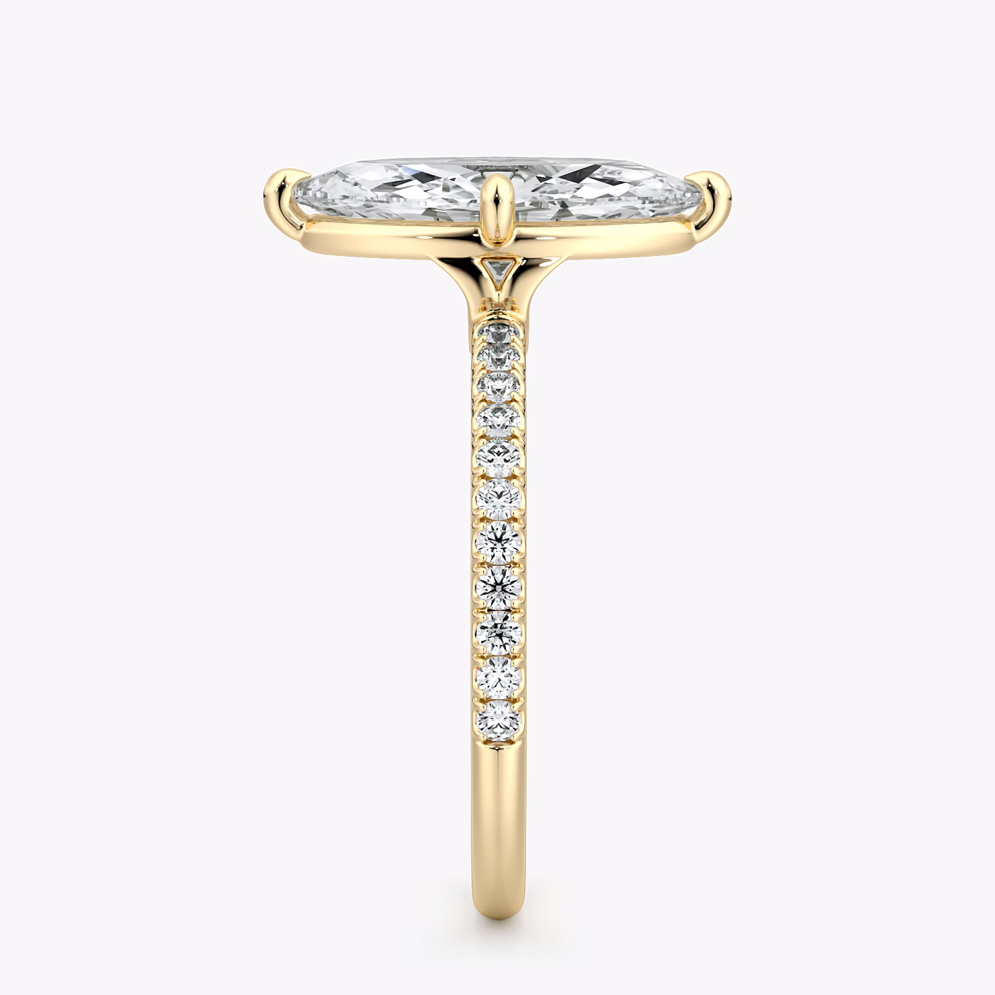 Compass | Marquise | 18k | Gelbgold | bandAccent: Mit Pavé-Besatz | diamondOrientation: vertical | caratWeight: other
