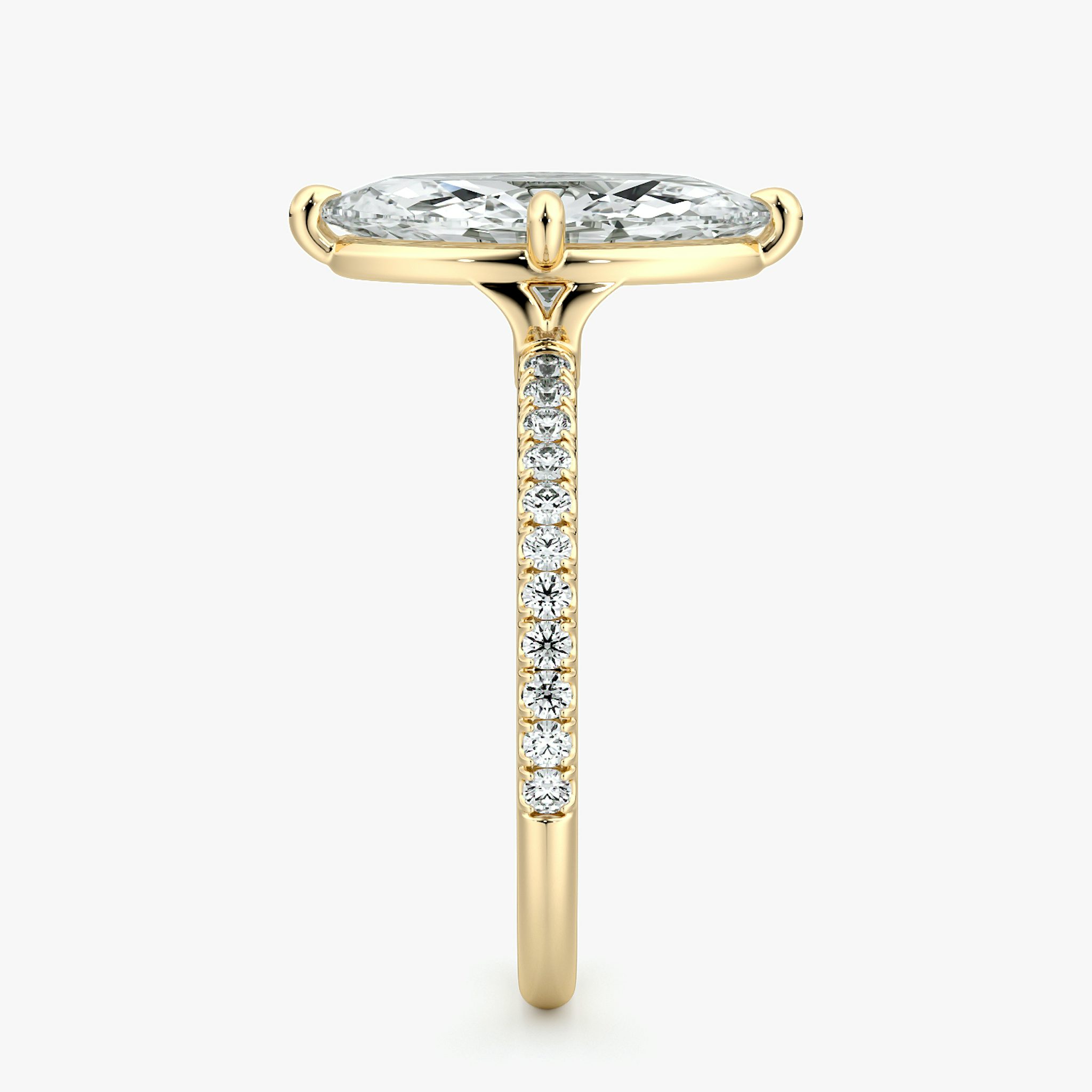 Compass | Marquise | 18k | Gelbgold | bandAccent: Mit Pavé-Besatz | diamondOrientation: vertical | caratWeight: other