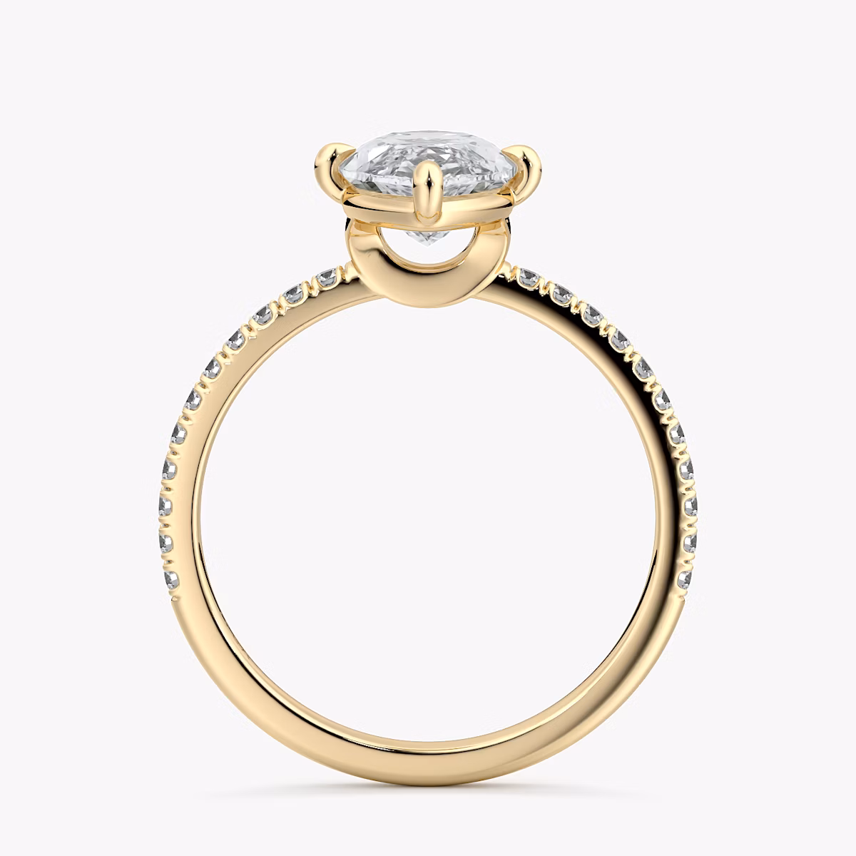 The Compass Solitaire | Marquise | 18k | Yellow Gold | bandAccent: Pavé | diamondOrientation: vertical | caratWeight: other