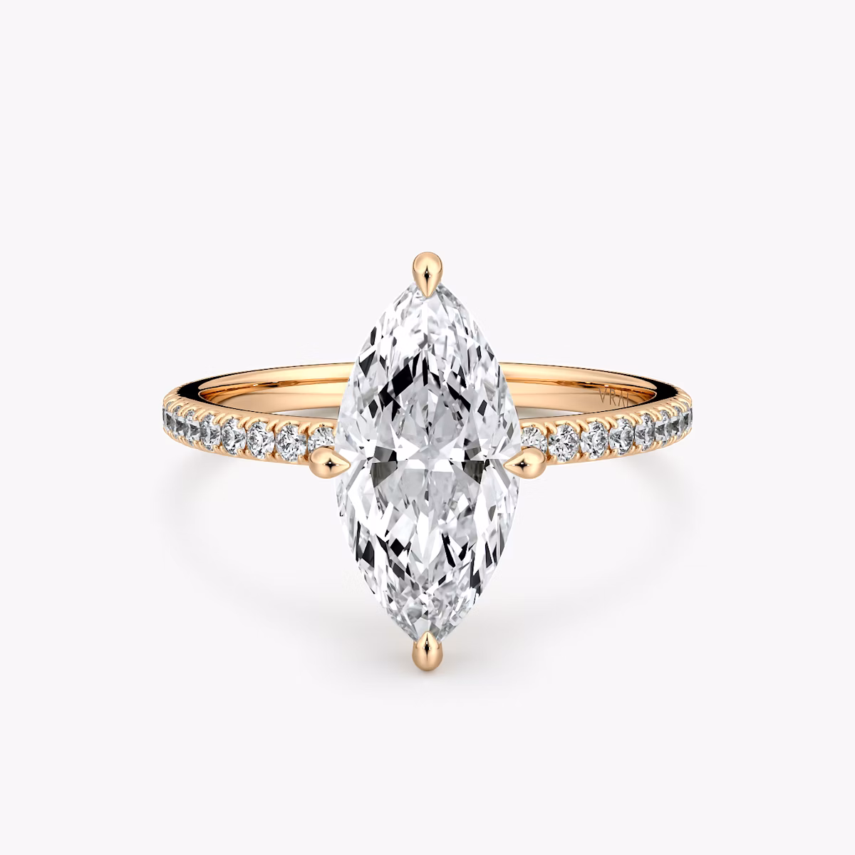 The Compass Solitaire | Marquise | 14k | Rose Gold | bandAccent: Pavé | diamondOrientation: vertical | caratWeight: other
