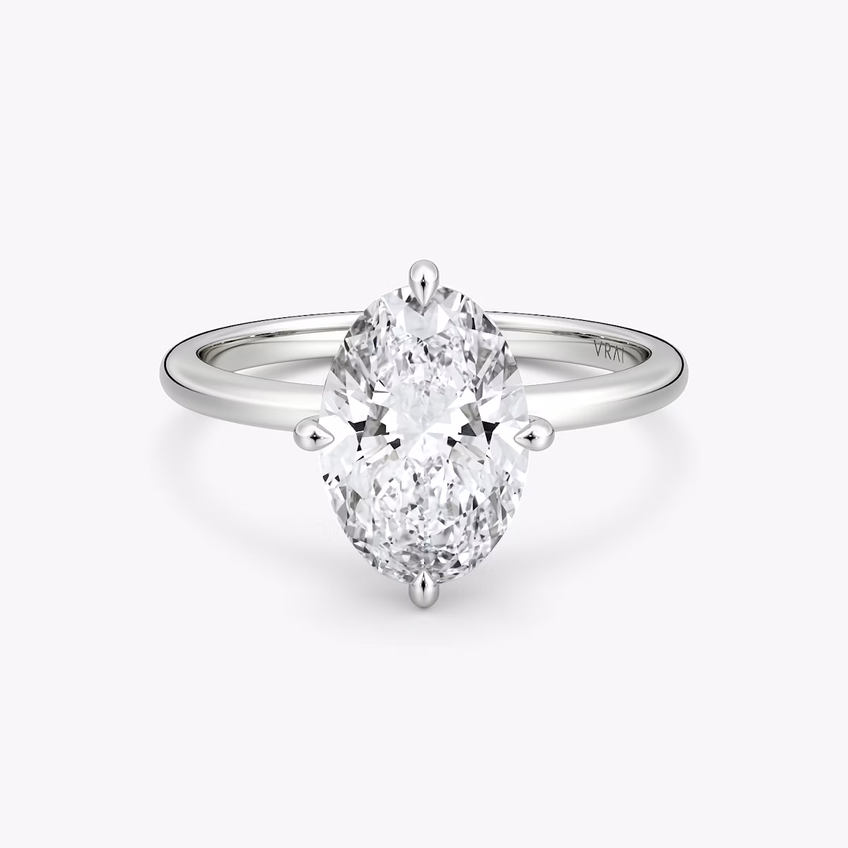 The Compass Solitaire | Oval | Platinum | bandAccent: Plain | diamondOrientation: vertical | caratWeight: other