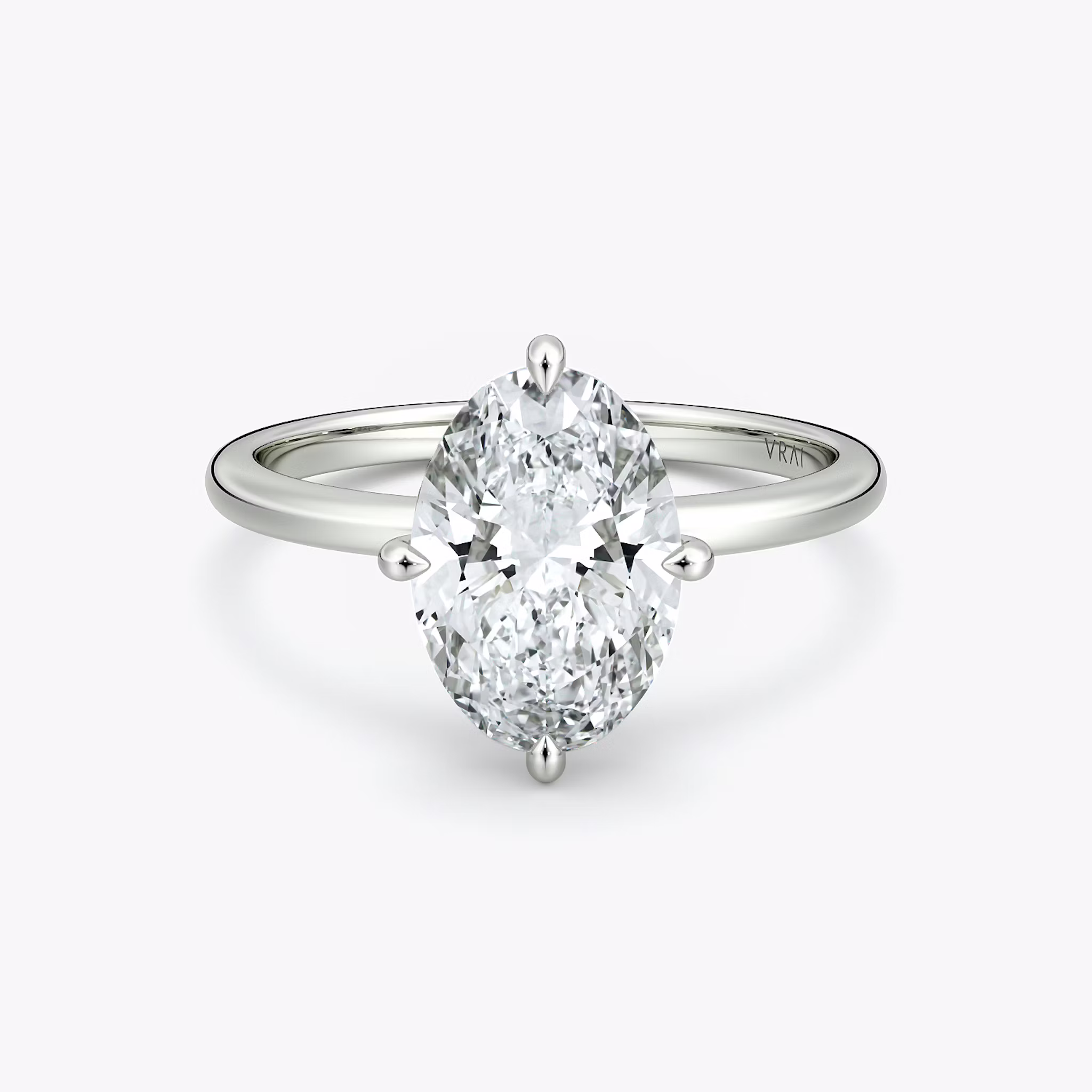 The Compass Solitaire Oval | White Gold