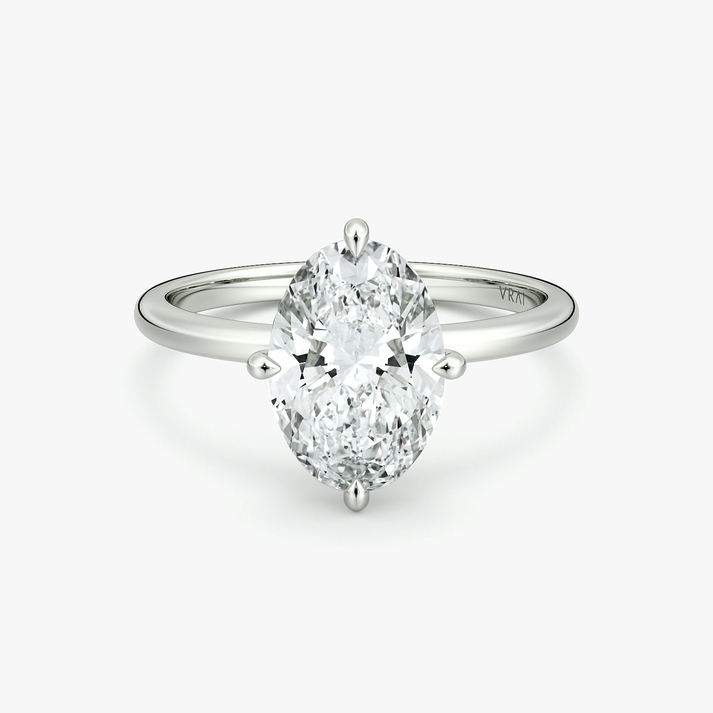 Bague de fiançailles Compass | Ovale | Platine | bandAccent: Simple | diamondOrientation: vertical | caratWeight: other