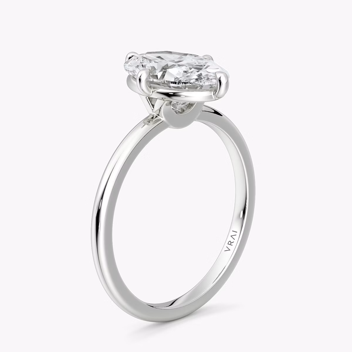 The Compass Solitaire | Oval | Platinum | bandAccent: Plain | diamondOrientation: vertical | caratWeight: other
