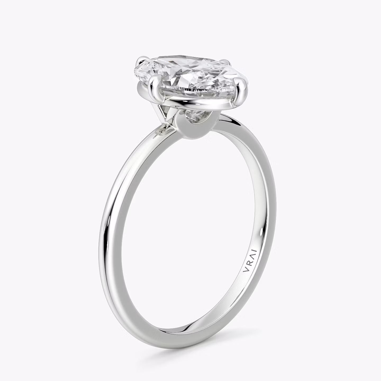 Bague de fiançailles Compass | Ovale | Platine | bandAccent: Simple | diamondOrientation: vertical | caratWeight: other