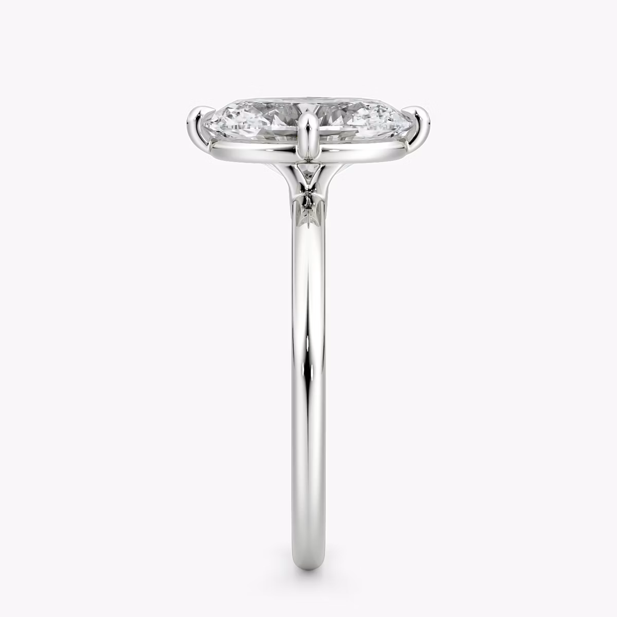 The Compass Solitaire | Oval | Platinum | bandAccent: Plain | diamondOrientation: vertical | caratWeight: other