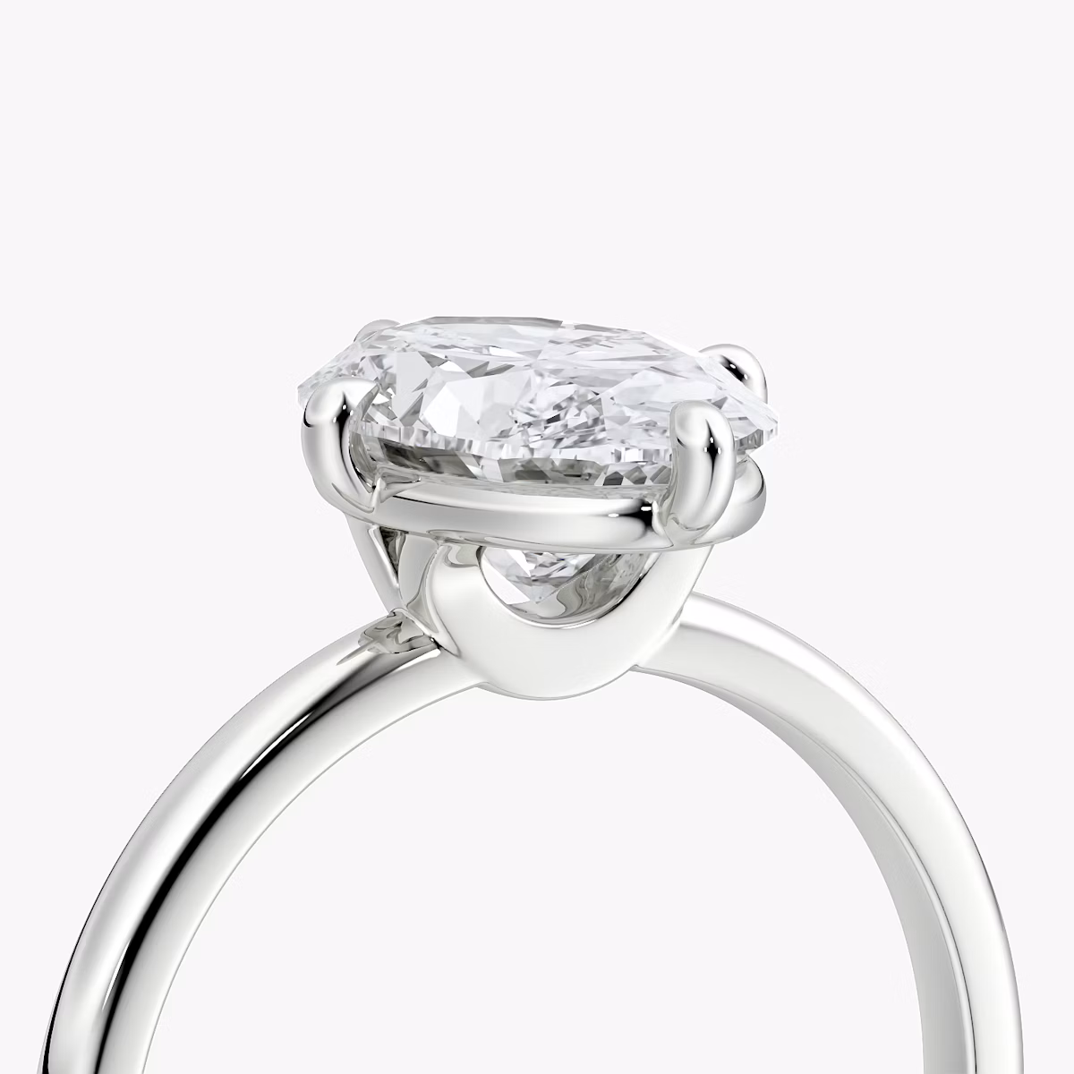 The Compass Solitaire | Oval | Platinum | bandAccent: Plain | diamondOrientation: vertical | caratWeight: other