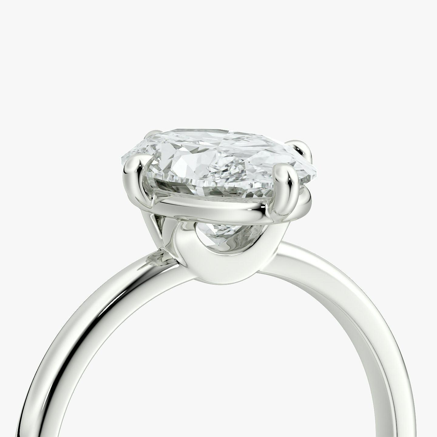 Bague de fiançailles Compass | Ovale | Platine | bandAccent: Simple | diamondOrientation: vertical | caratWeight: other