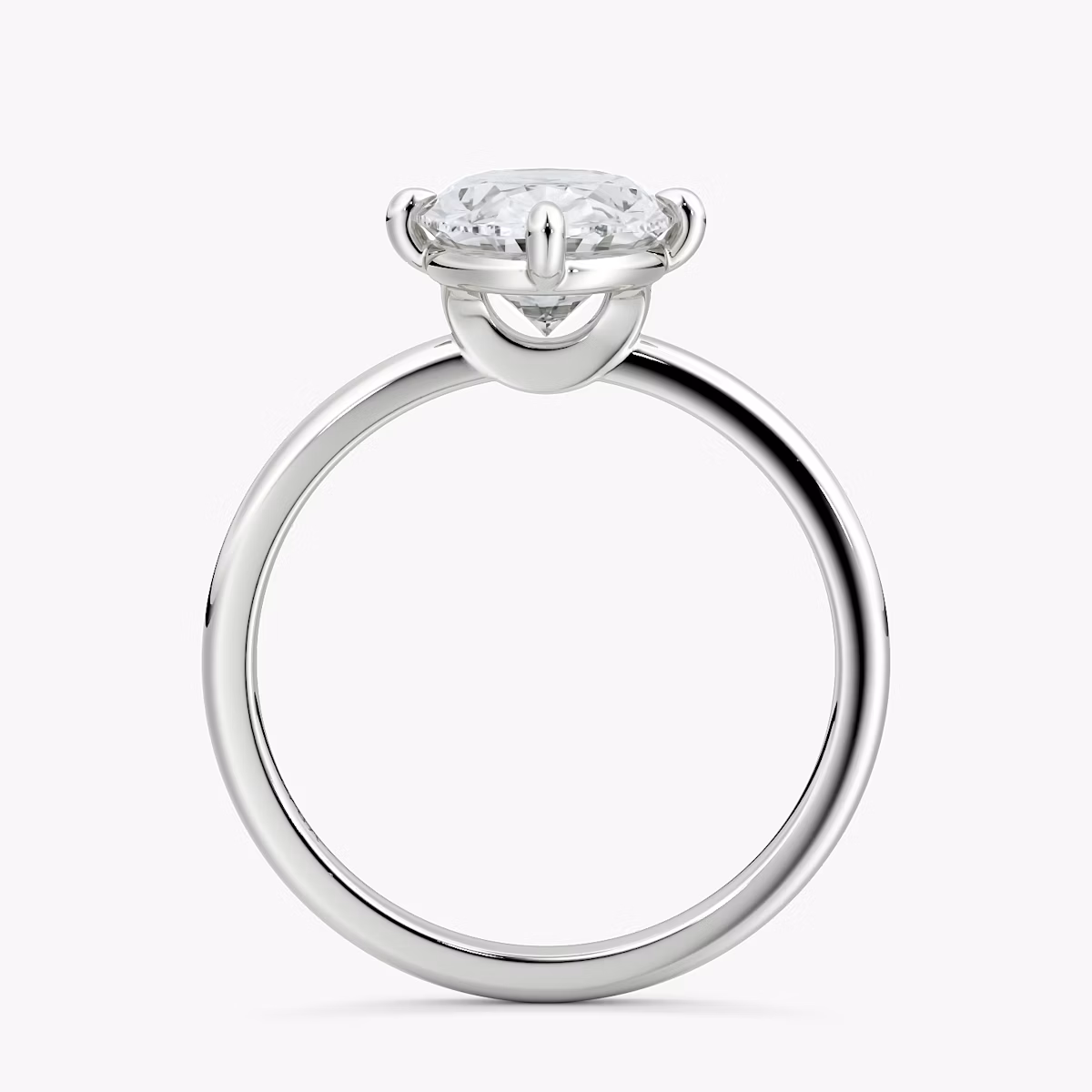 The Compass Solitaire | Oval | Platinum | bandAccent: Plain | diamondOrientation: vertical | caratWeight: other