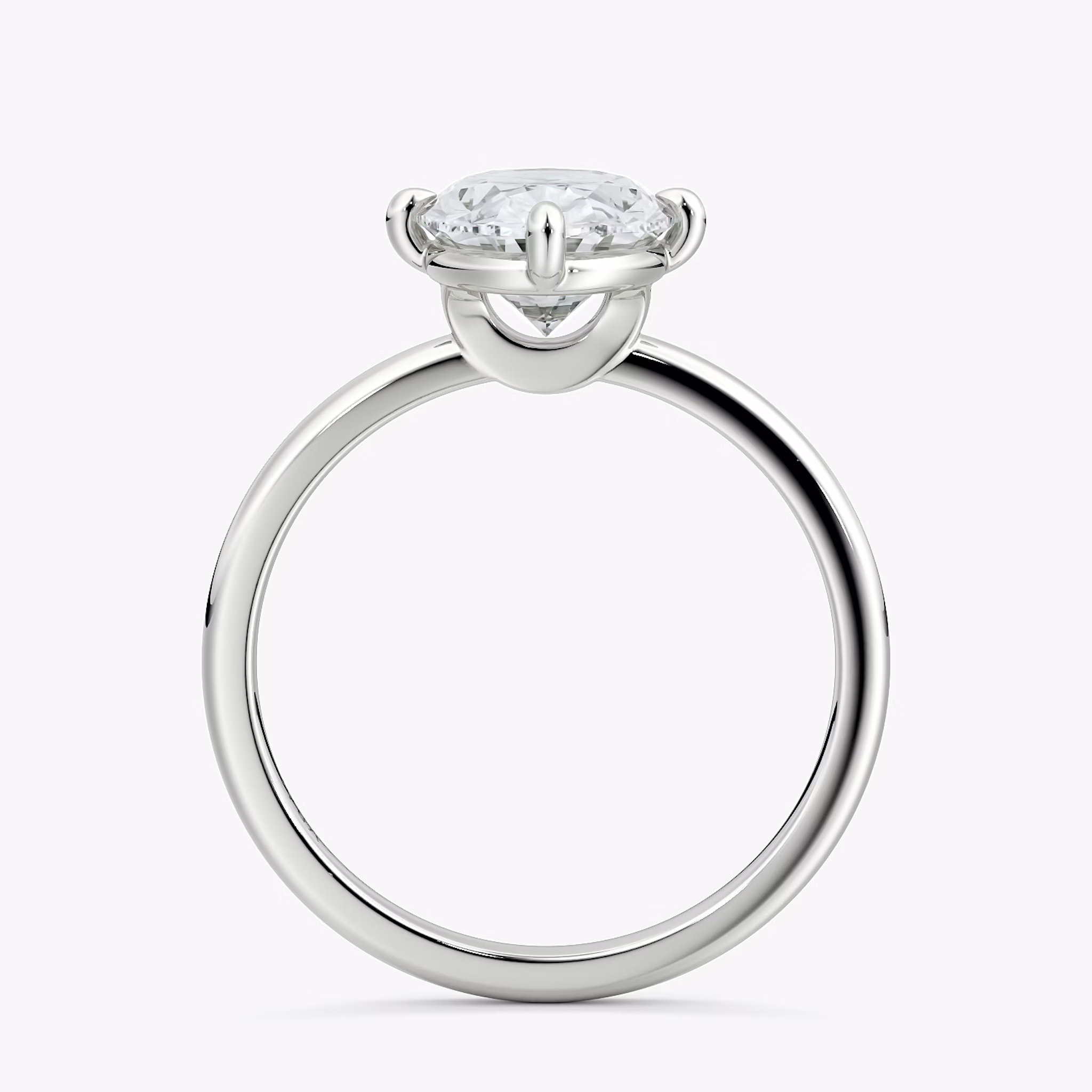 The Compass Solitaire | Oval | 18k | White Gold | bandAccent: Plain | diamondOrientation: vertical | caratWeight: other