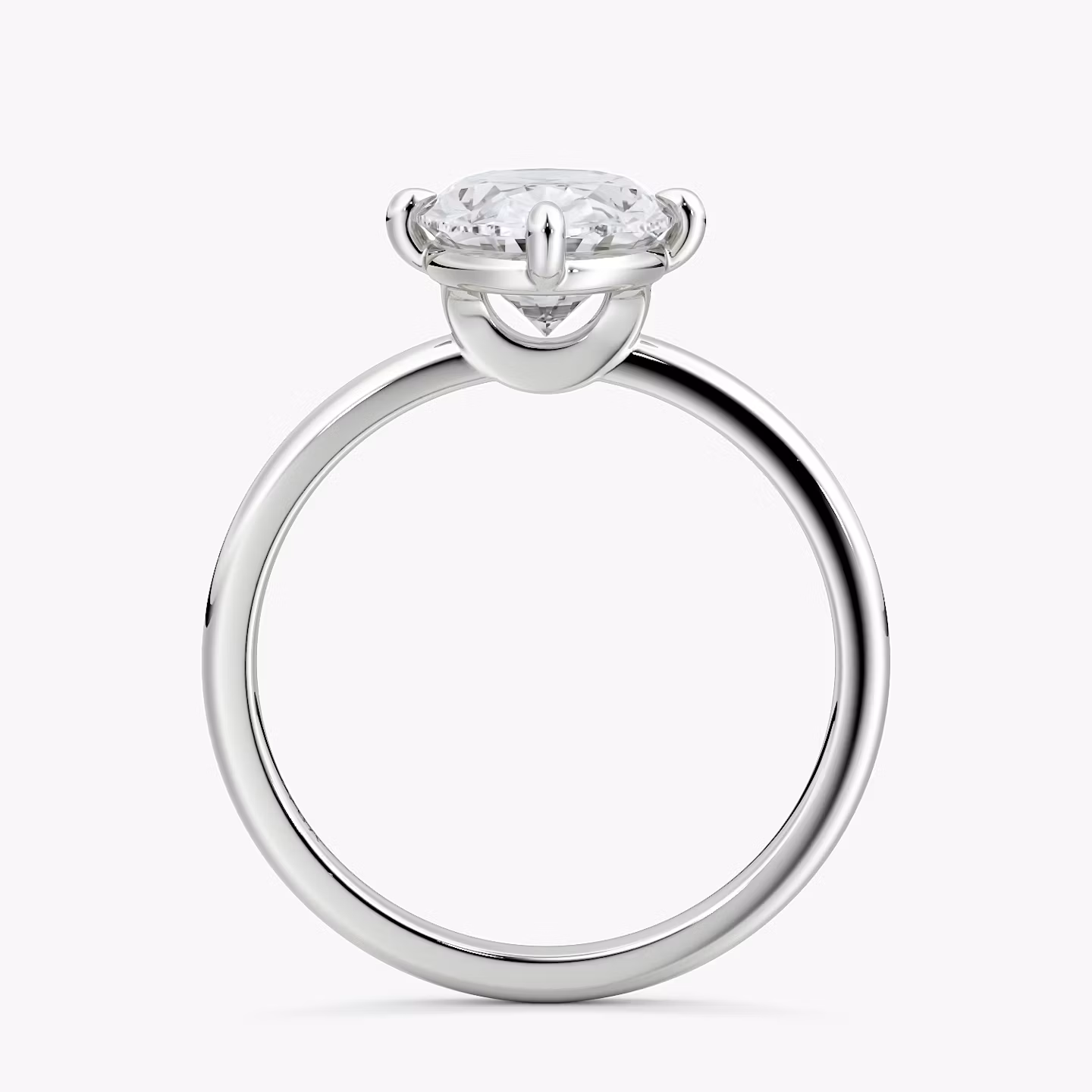 Bague de fiançailles Compass | Ovale | Platine | bandAccent: Simple | diamondOrientation: vertical | caratWeight: other