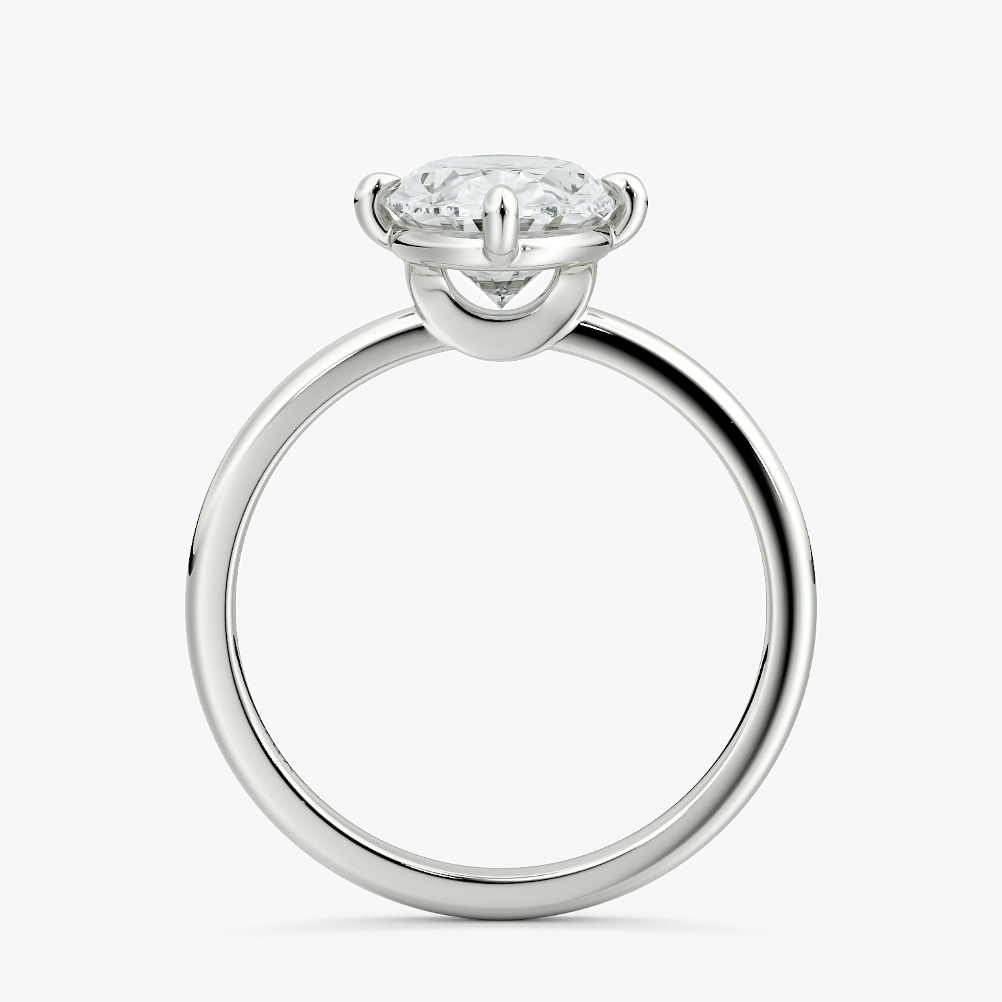 The Compass Solitaire | Oval | 18k | White Gold | bandAccent: Plain | diamondOrientation: vertical | caratWeight: other