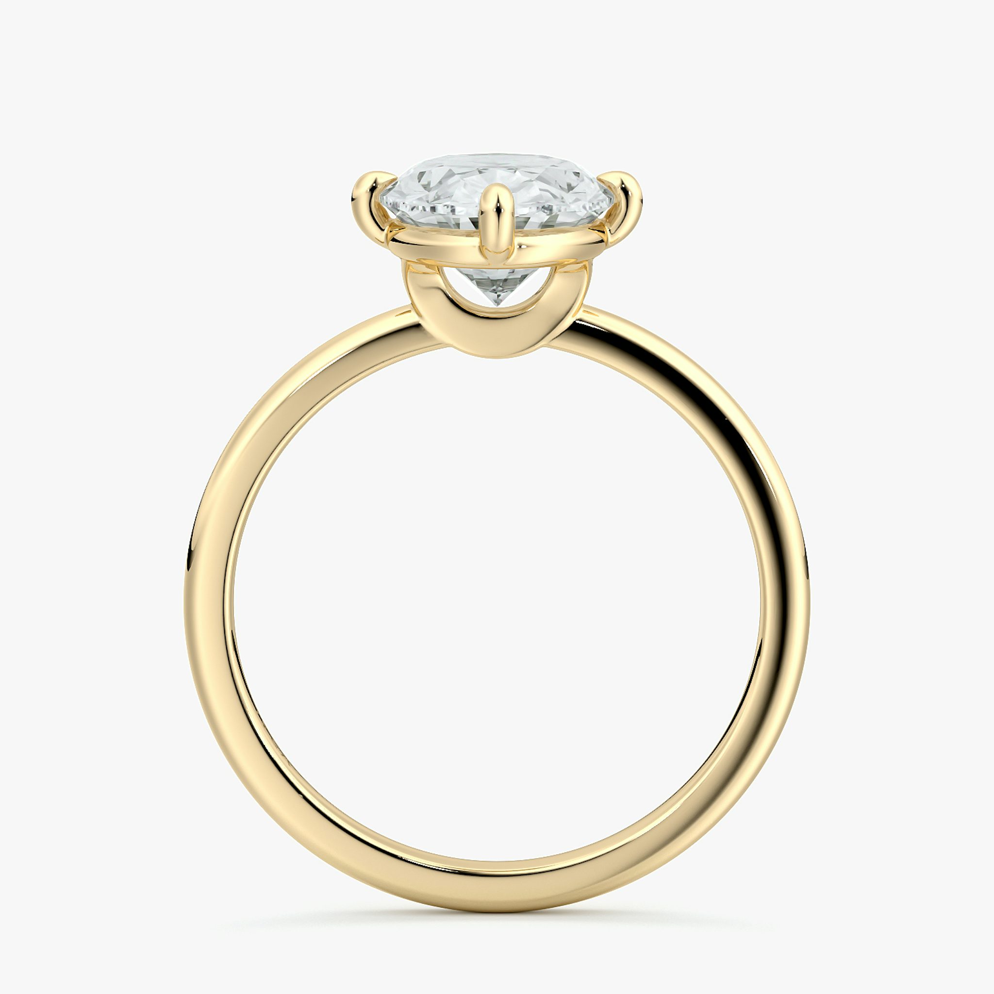 The Compass Solitaire | Oval | 18k | Yellow Gold | bandAccent: Plain | diamondOrientation: vertical | caratWeight: other