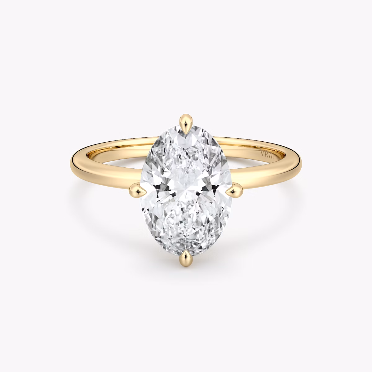 The Compass Solitaire | Oval | 18k | Yellow Gold | bandAccent: Plain | diamondOrientation: vertical | caratWeight: other