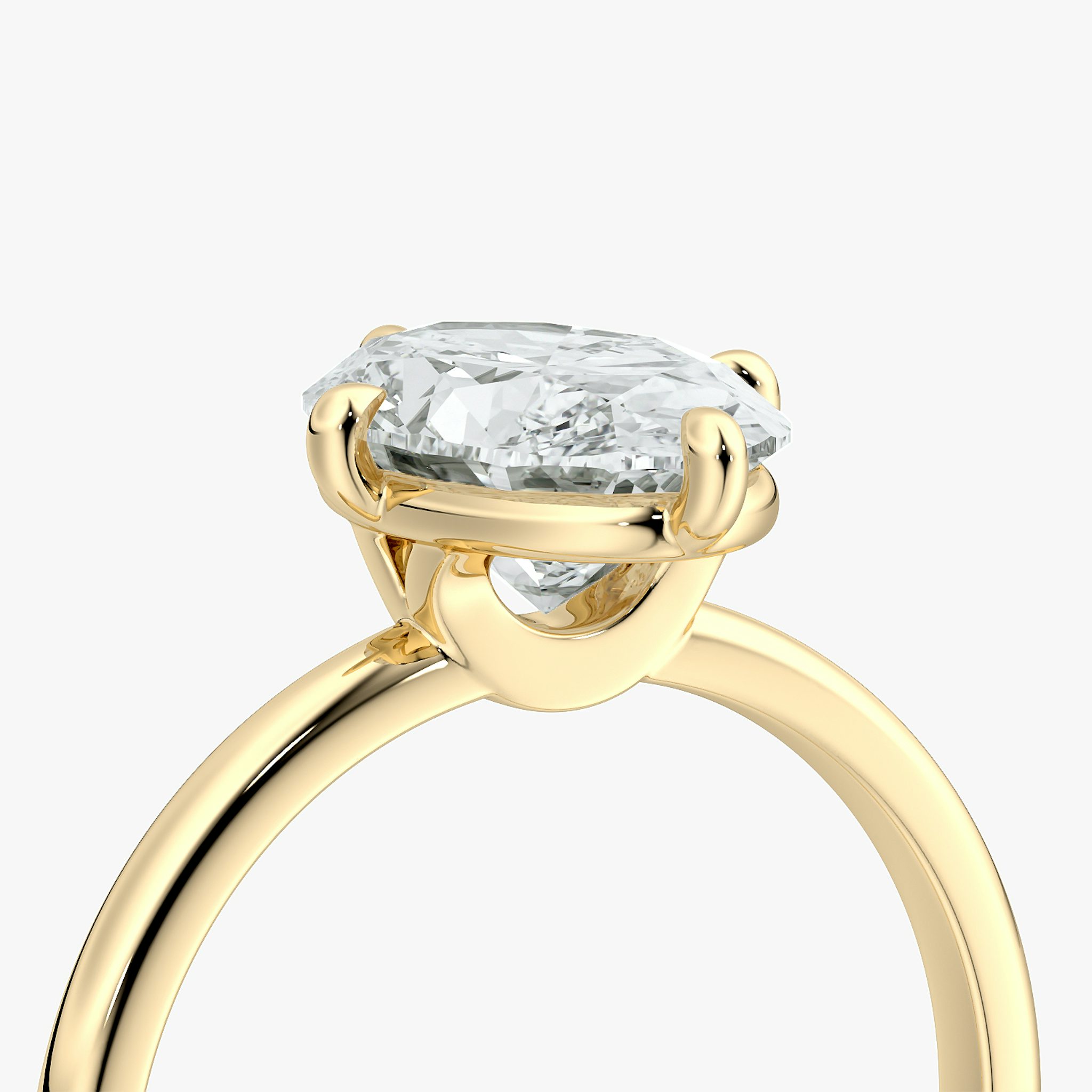 The Compass Solitaire | Oval | 18k | Yellow Gold | bandAccent: Plain | diamondOrientation: vertical | caratWeight: other