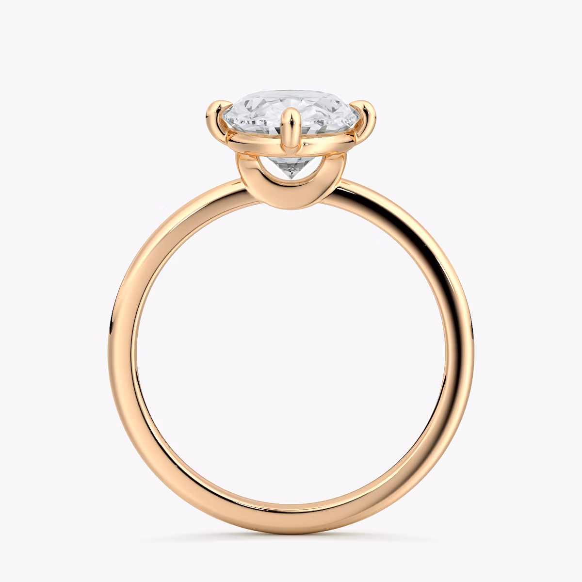 The Compass Solitaire | Oval | 14k | Rose Gold | bandAccent: Plain | diamondOrientation: vertical | caratWeight: other
