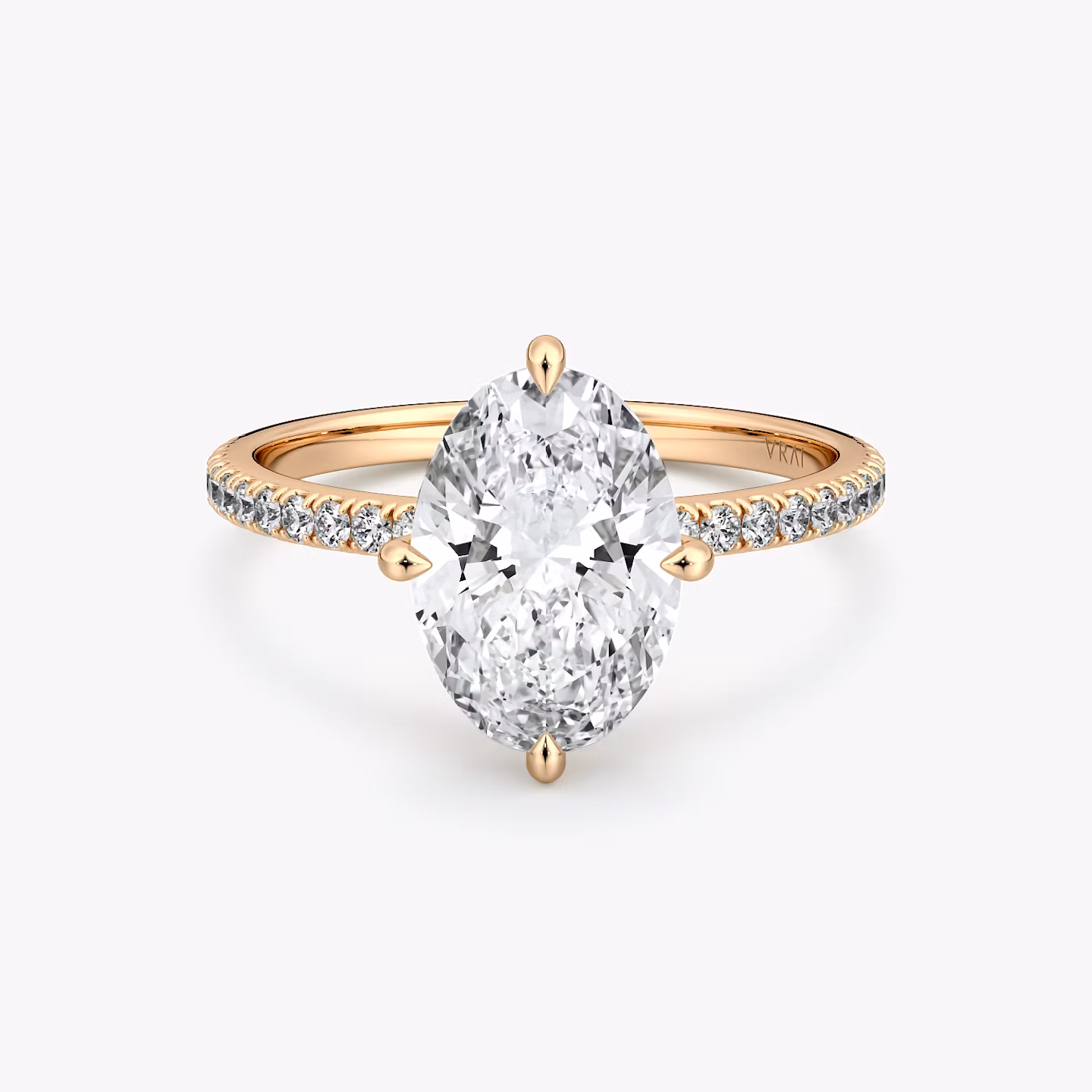 Compass | Oval | 14k | Roségold | bandAccent: Mit Pavé-Besatz | diamondOrientation: vertical | caratWeight: other