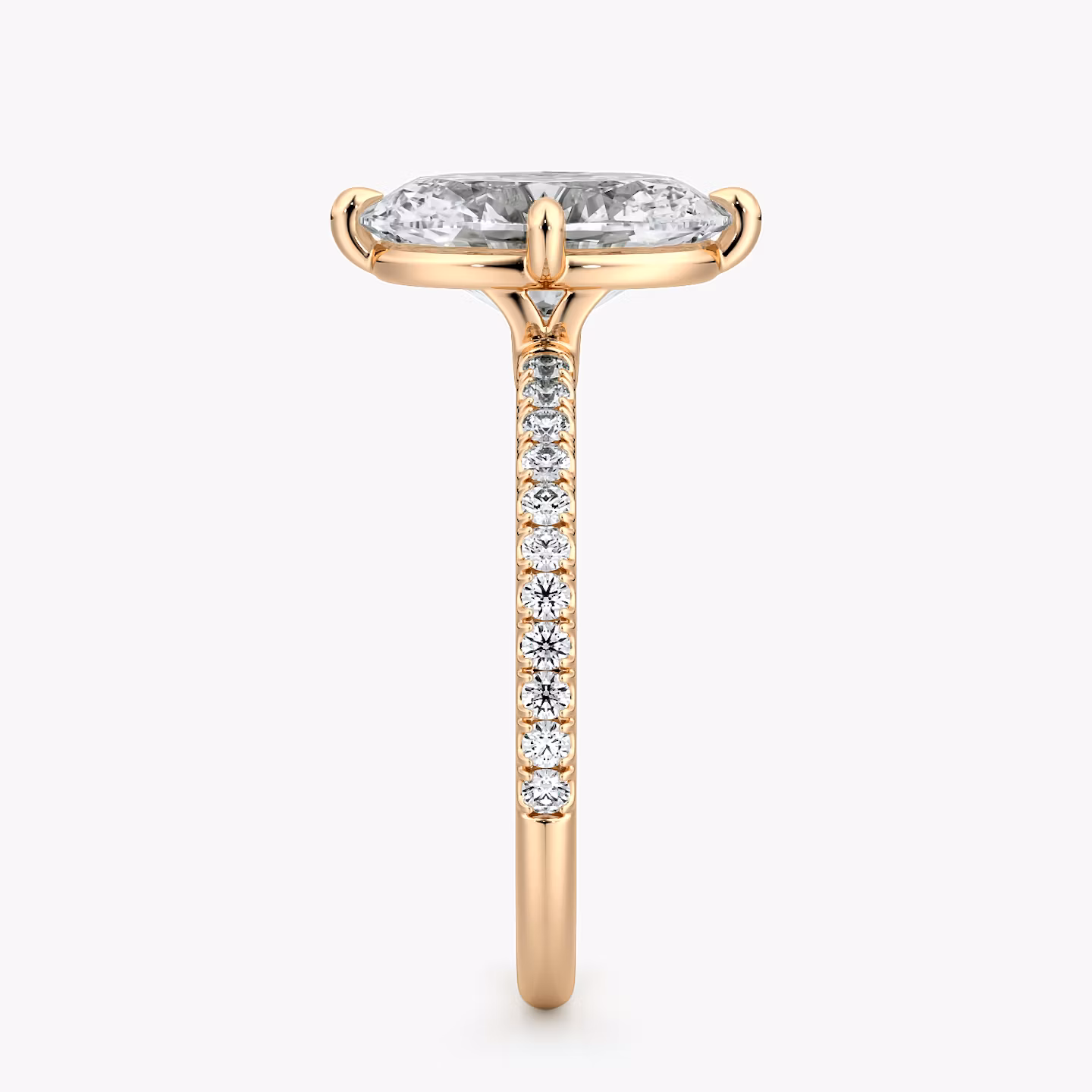 Compass | Oval | 14k | Roségold | bandAccent: Mit Pavé-Besatz | diamondOrientation: vertical | caratWeight: other
