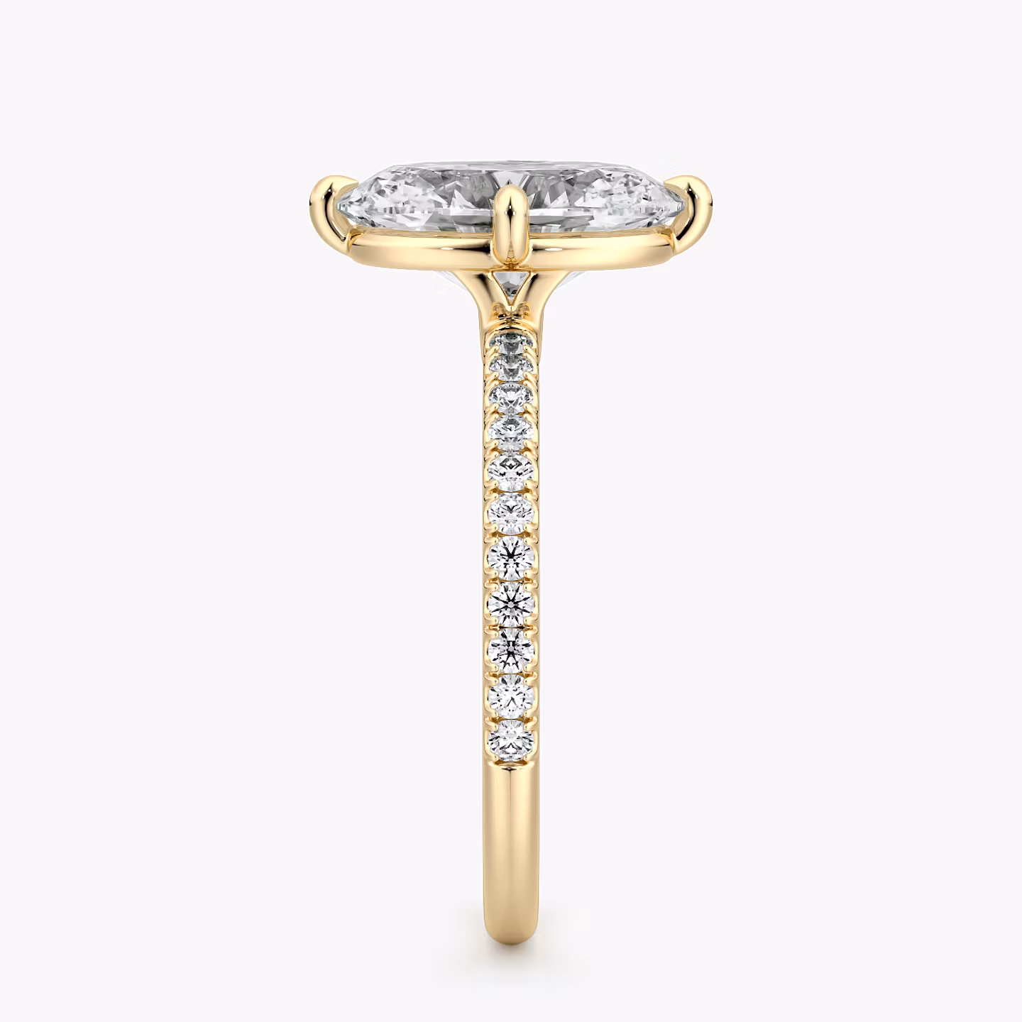 Compass | Oval | 18k | Gelbgold | bandAccent: Mit Pavé-Besatz | diamondOrientation: vertical | caratWeight: other