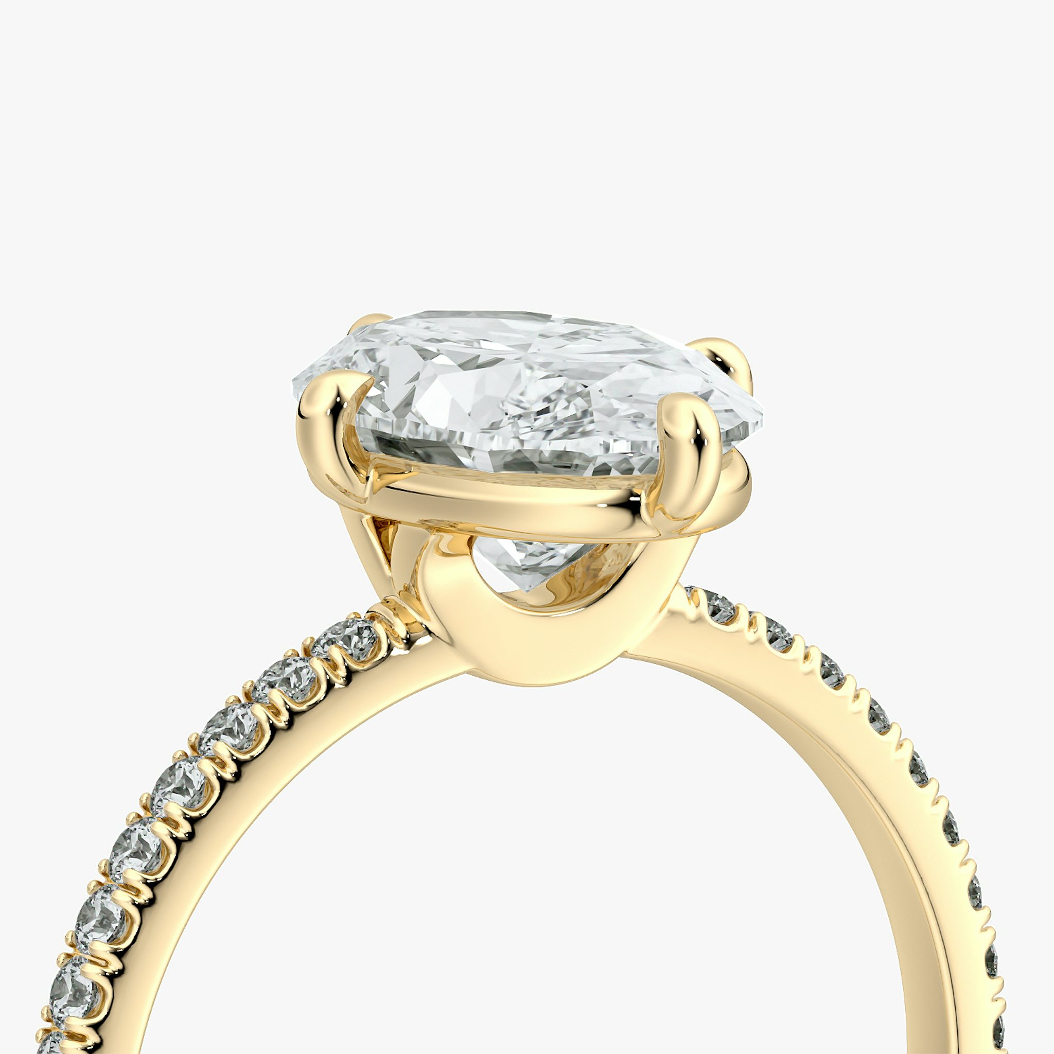 The Compass Solitaire | Oval | 18k | Yellow Gold | bandAccent: Pavé | diamondOrientation: vertical | caratWeight: other