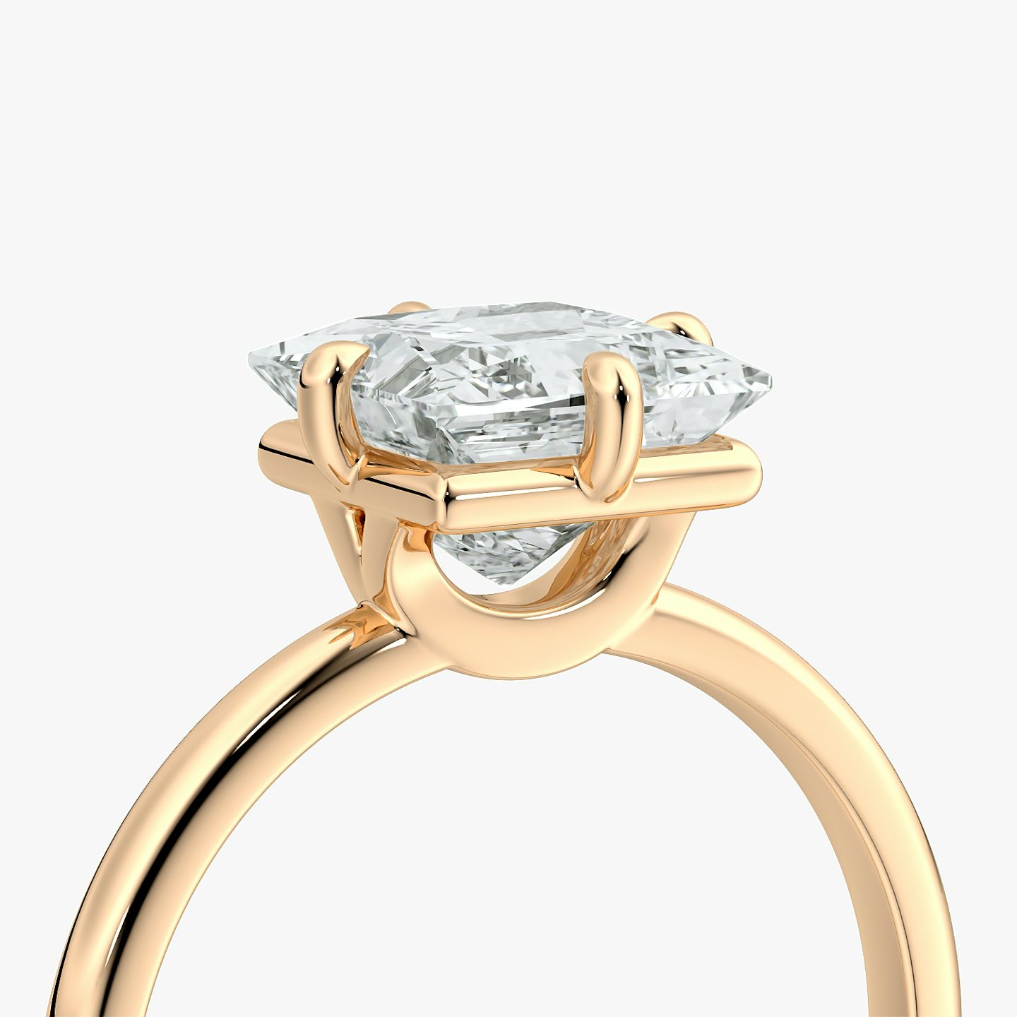 The Compass Solitaire | Princess | 14k | Rose Gold | bandAccent: Plain | diamondOrientation: vertical | caratWeight: other