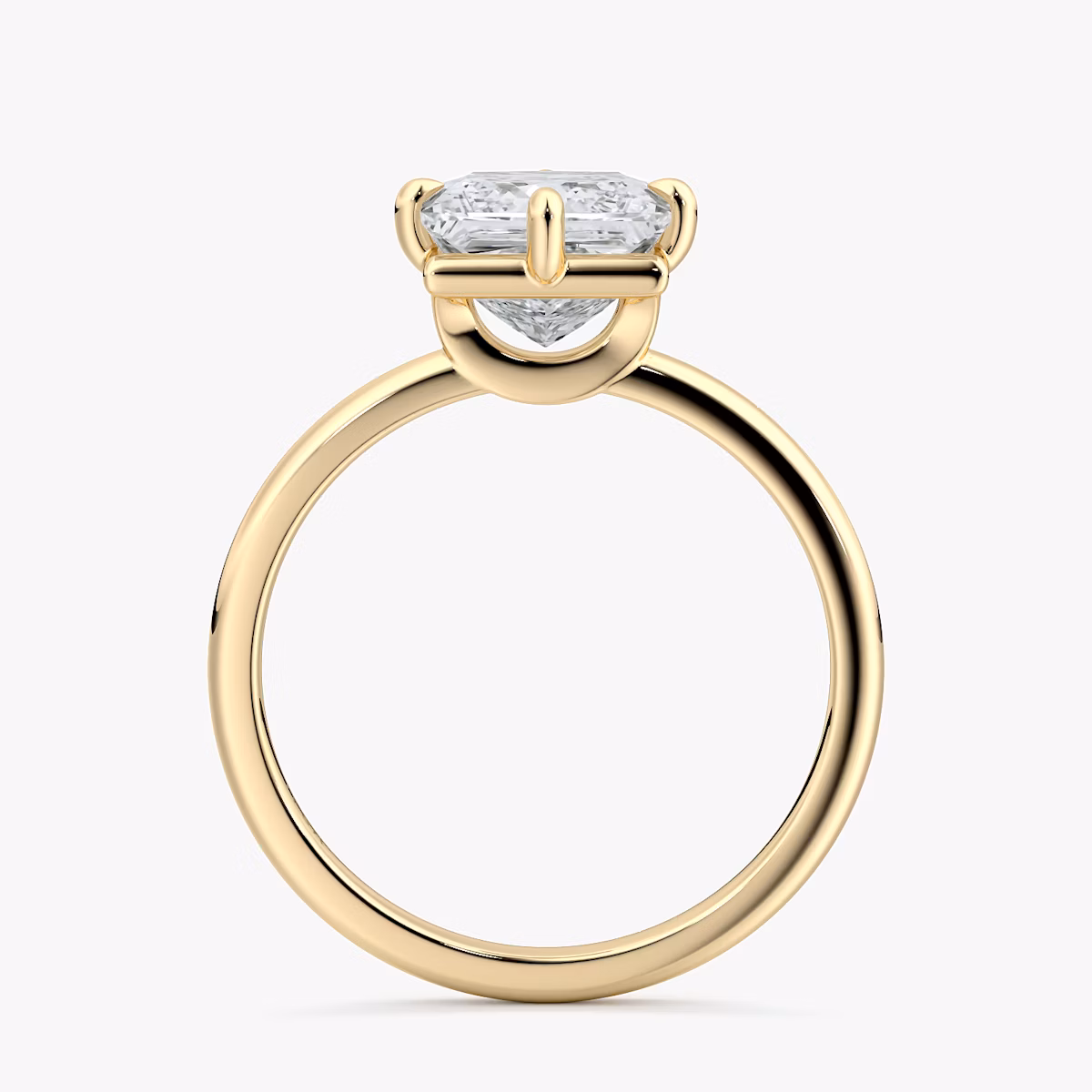 The Compass Solitaire | Princess | 18k | Yellow Gold | bandAccent: Plain | diamondOrientation: vertical | caratWeight: other