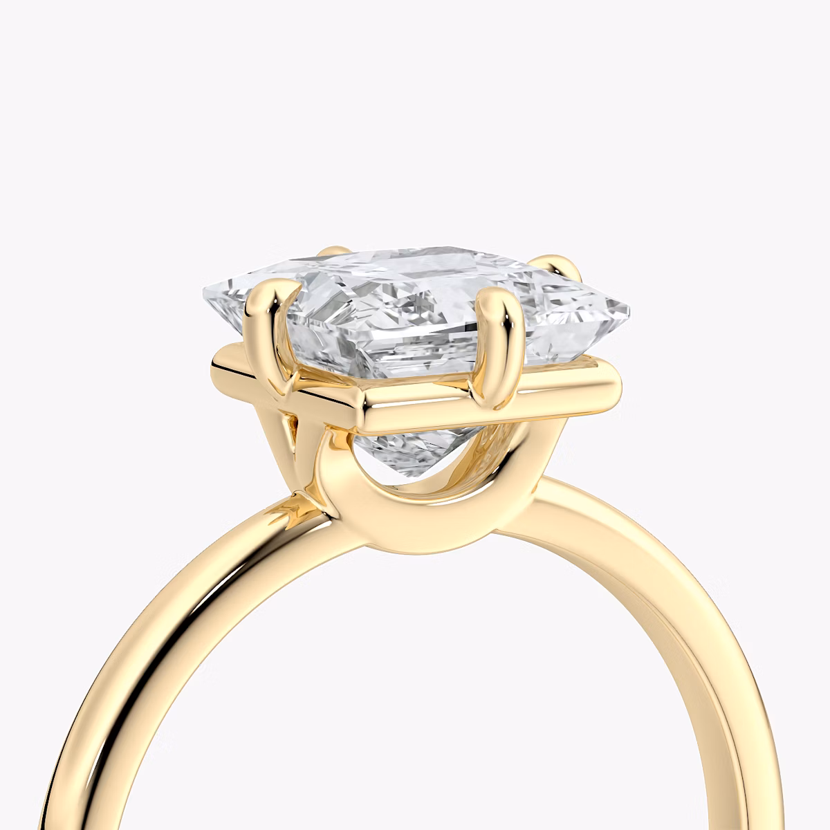 The Compass Solitaire | Princess | 18k | Yellow Gold | bandAccent: Plain | diamondOrientation: vertical | caratWeight: other