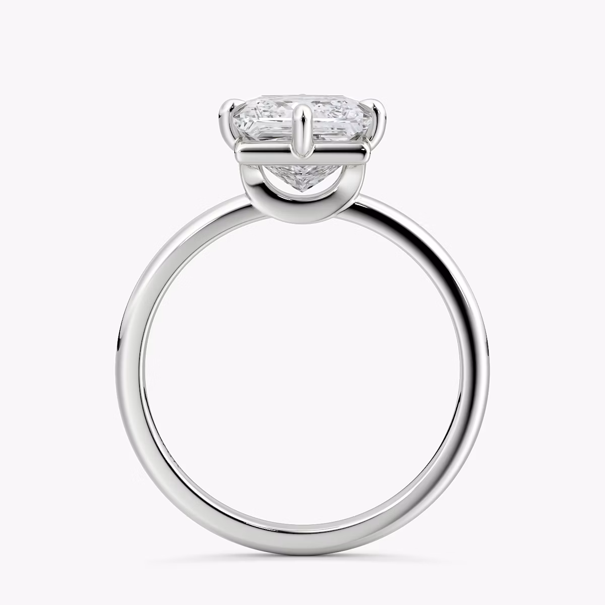 The Compass Solitaire | Princess | 18k | White Gold | bandAccent: Plain | diamondOrientation: vertical | caratWeight: other