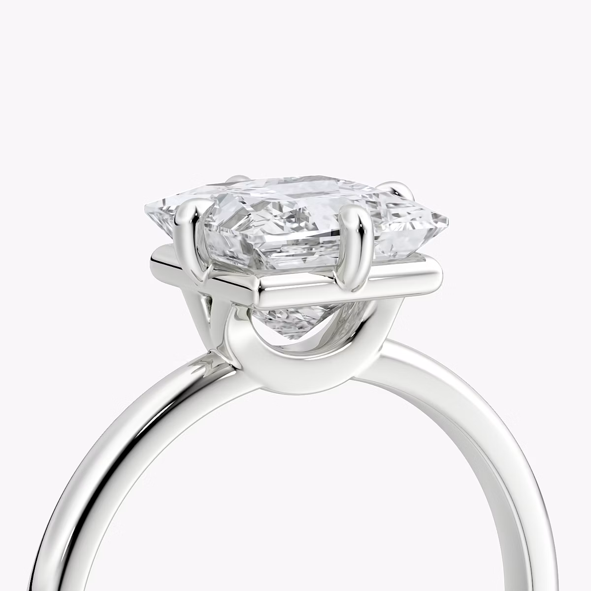 The Compass Solitaire | Princess | 18k | White Gold | bandAccent: Plain | diamondOrientation: vertical | caratWeight: other