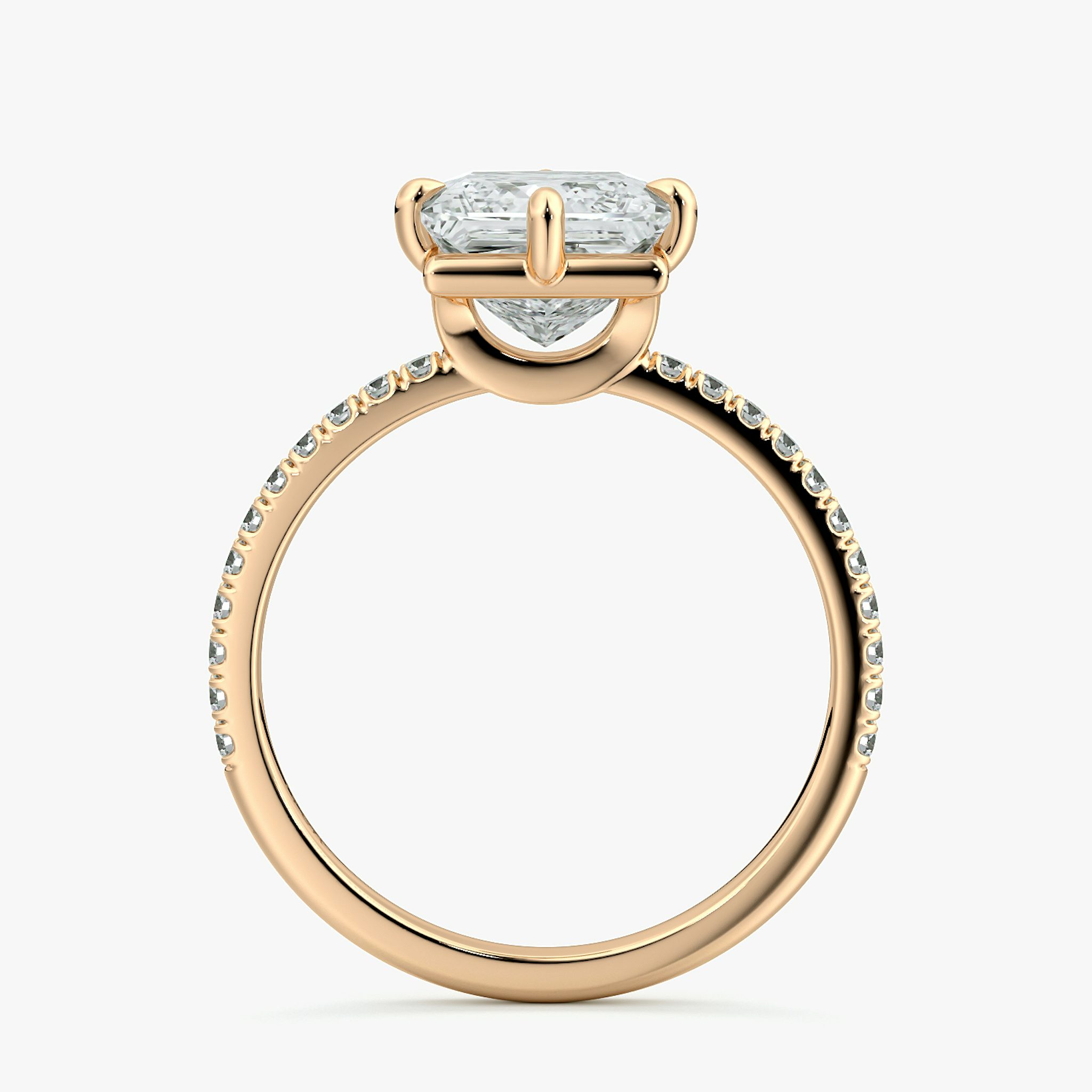 The Compass Solitaire | Princess | 14k | Rose Gold | bandAccent: Pavé | diamondOrientation: vertical | caratWeight: other