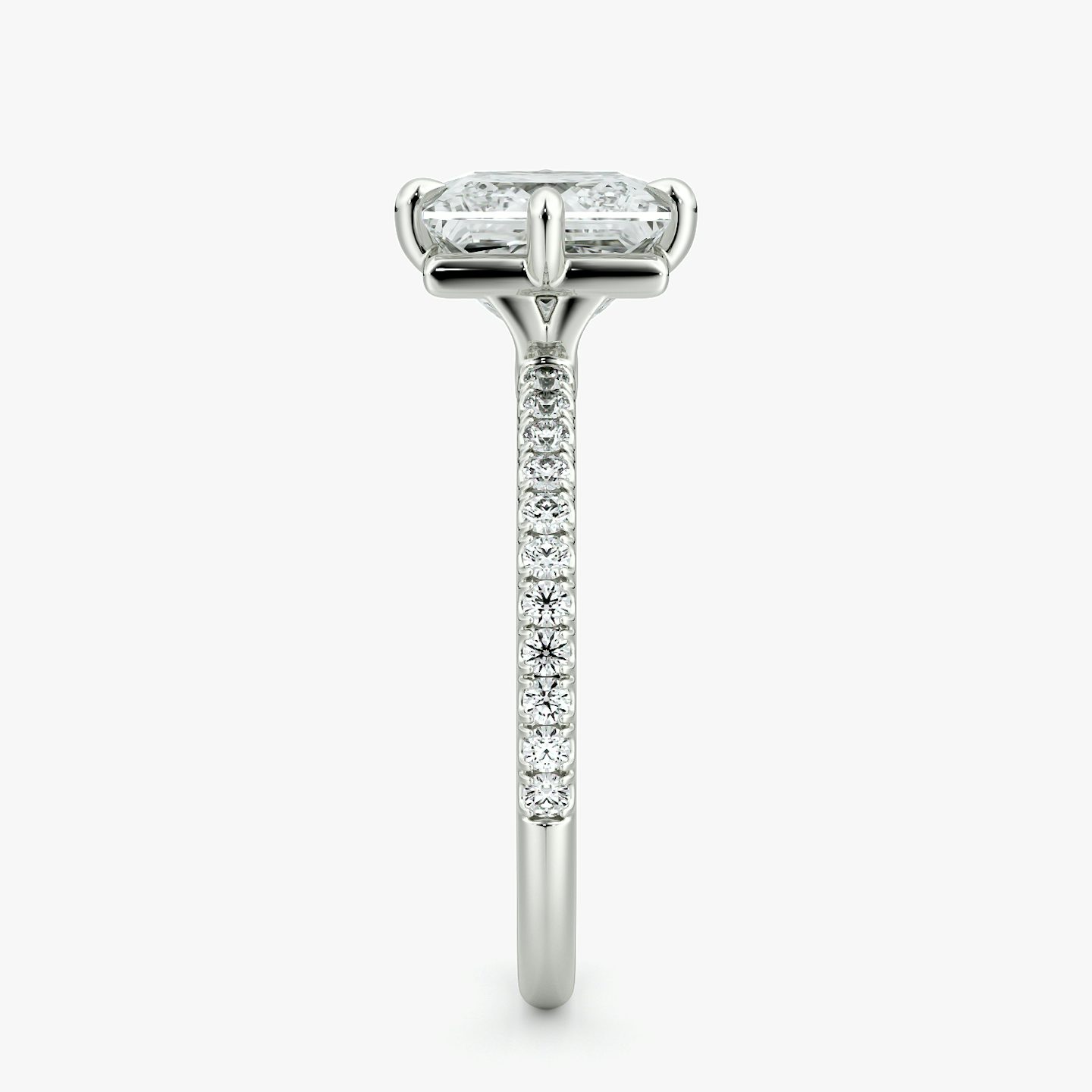 The Compass Solitaire | Princess | 18k | White Gold | bandAccent: Pavé | diamondOrientation: vertical | caratWeight: other