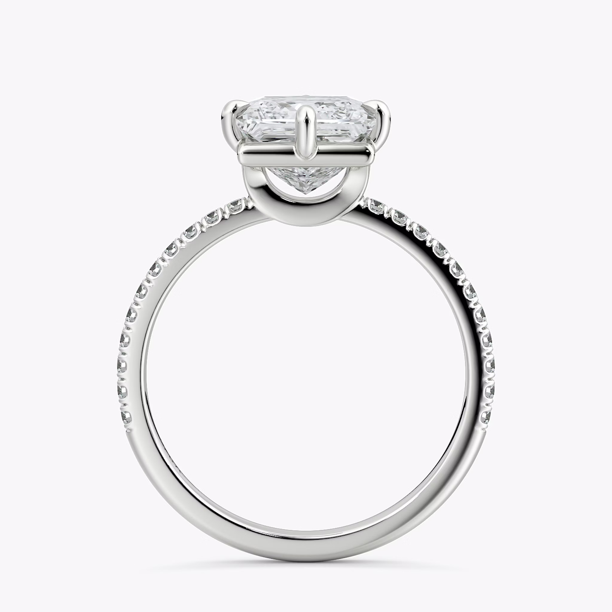 The Compass Solitaire | Princess | 18k | White Gold | bandAccent: Pavé | diamondOrientation: vertical | caratWeight: other