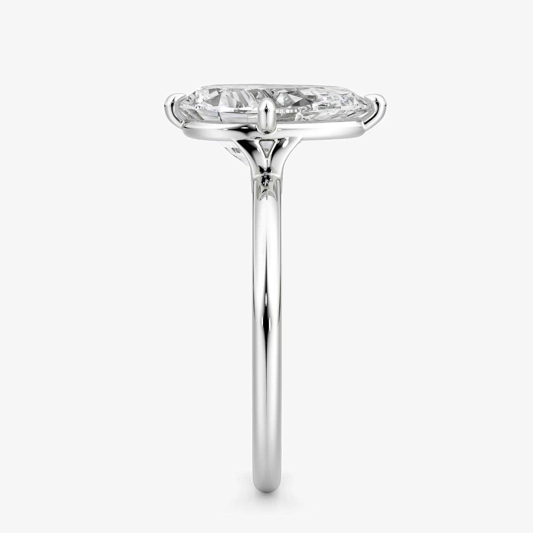 The Compass Solitaire | Pear | 18k | White Gold | bandAccent: Plain | diamondOrientation: vertical | caratWeight: other