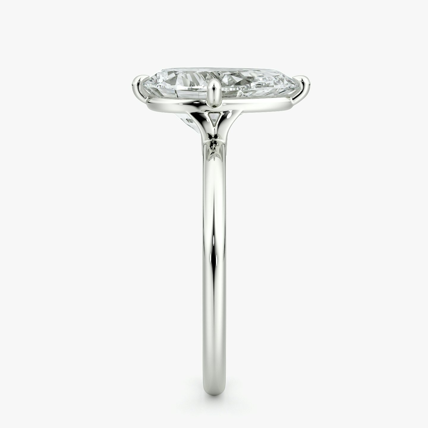 The Compass Solitaire | Pear | Platinum | bandAccent: Plain | diamondOrientation: vertical | caratWeight: other