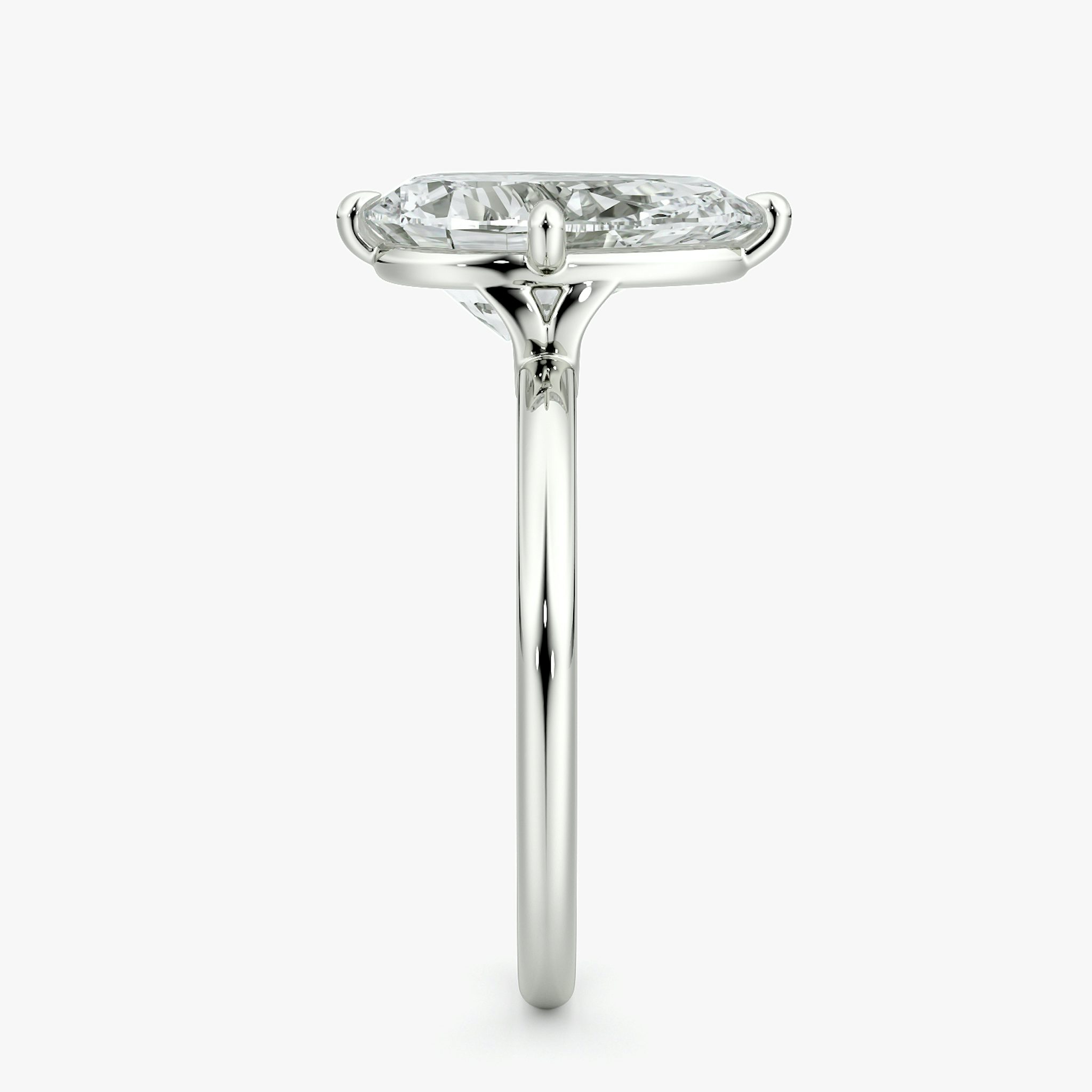 The Compass Solitaire | Pear | 18k | White Gold | bandAccent: Plain | diamondOrientation: vertical | caratWeight: other