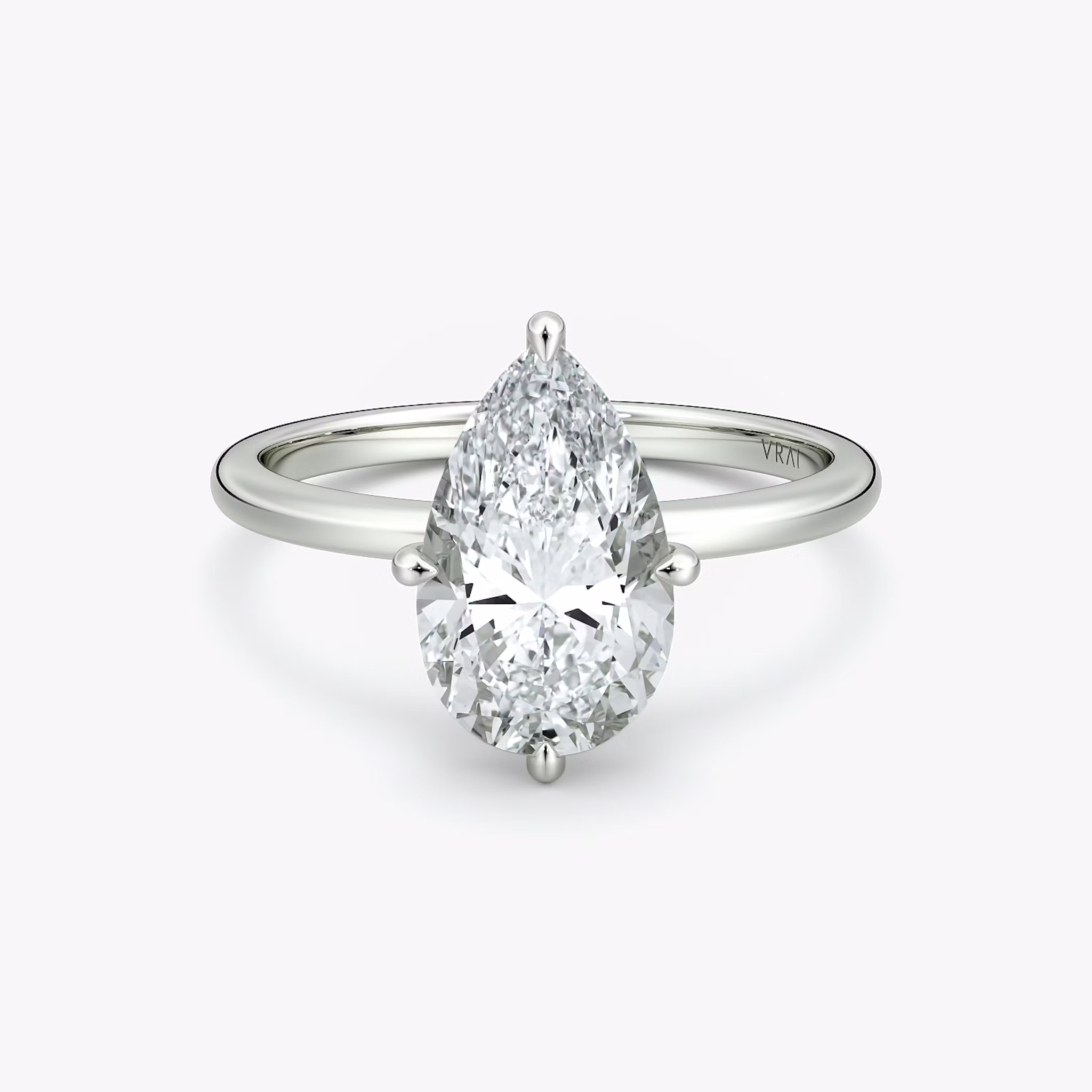 Compass Solitaire Pear | Platinum