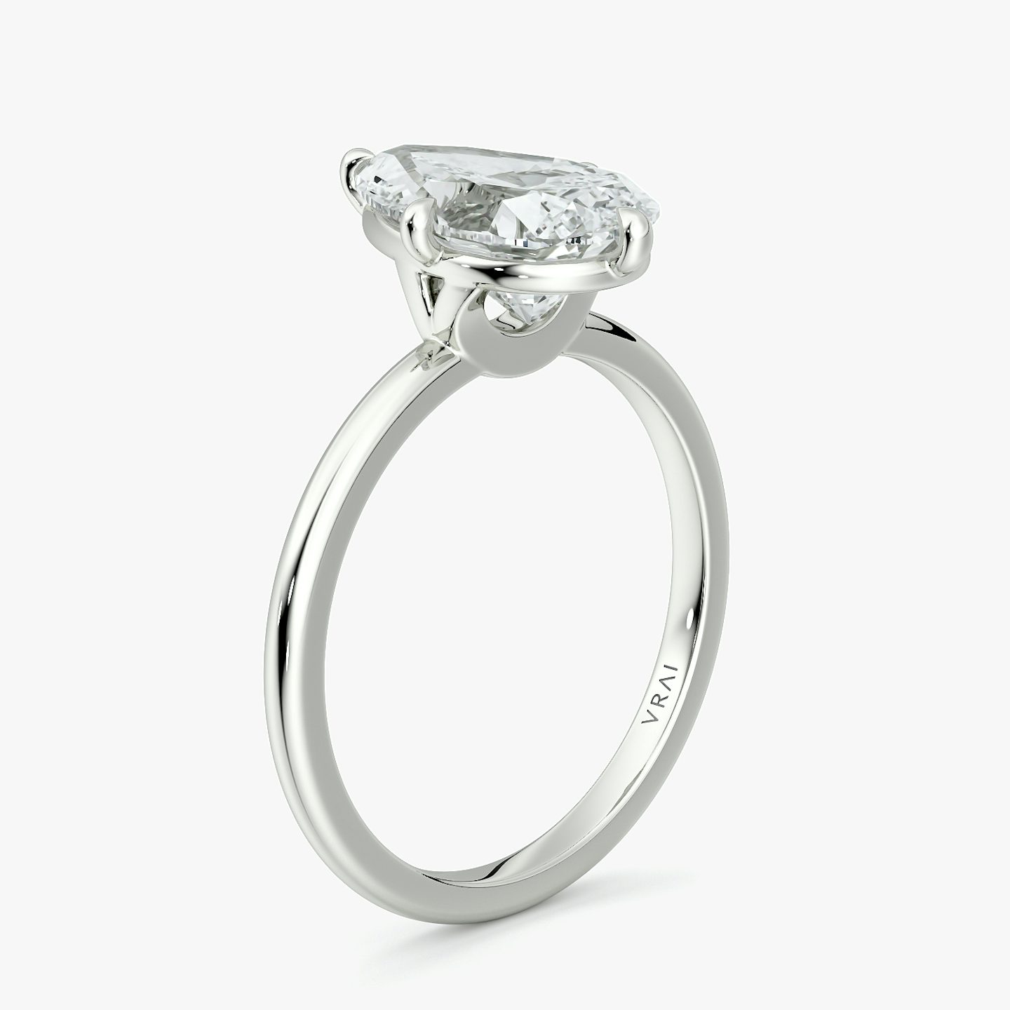 The Compass Solitaire | Pear | Platinum | bandAccent: Plain | diamondOrientation: vertical | caratWeight: other
