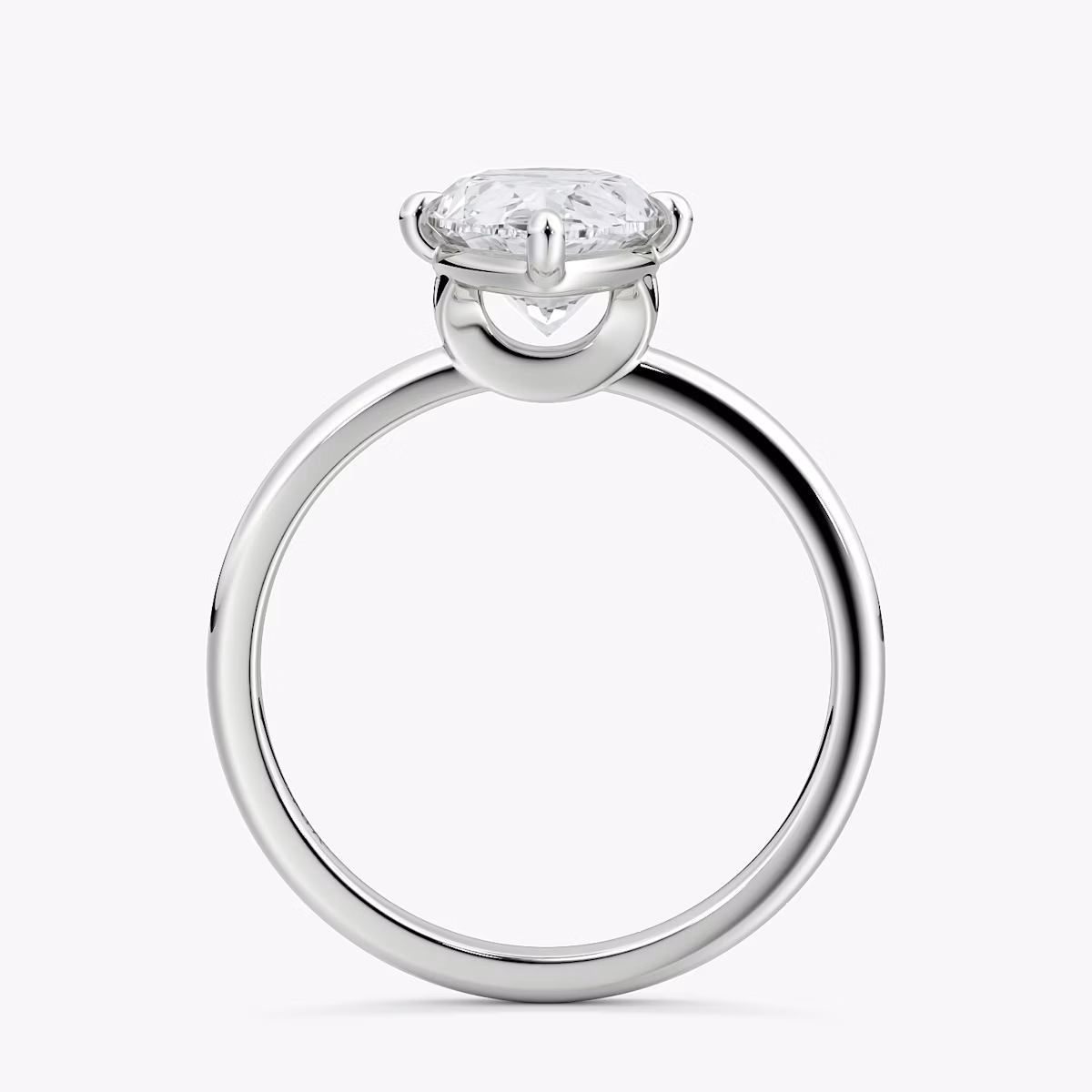 Anillo de compromiso Compass | Pera | 18k | Oro blanco | bandAccent: Simple | diamondOrientation: vertical | caratWeight: other