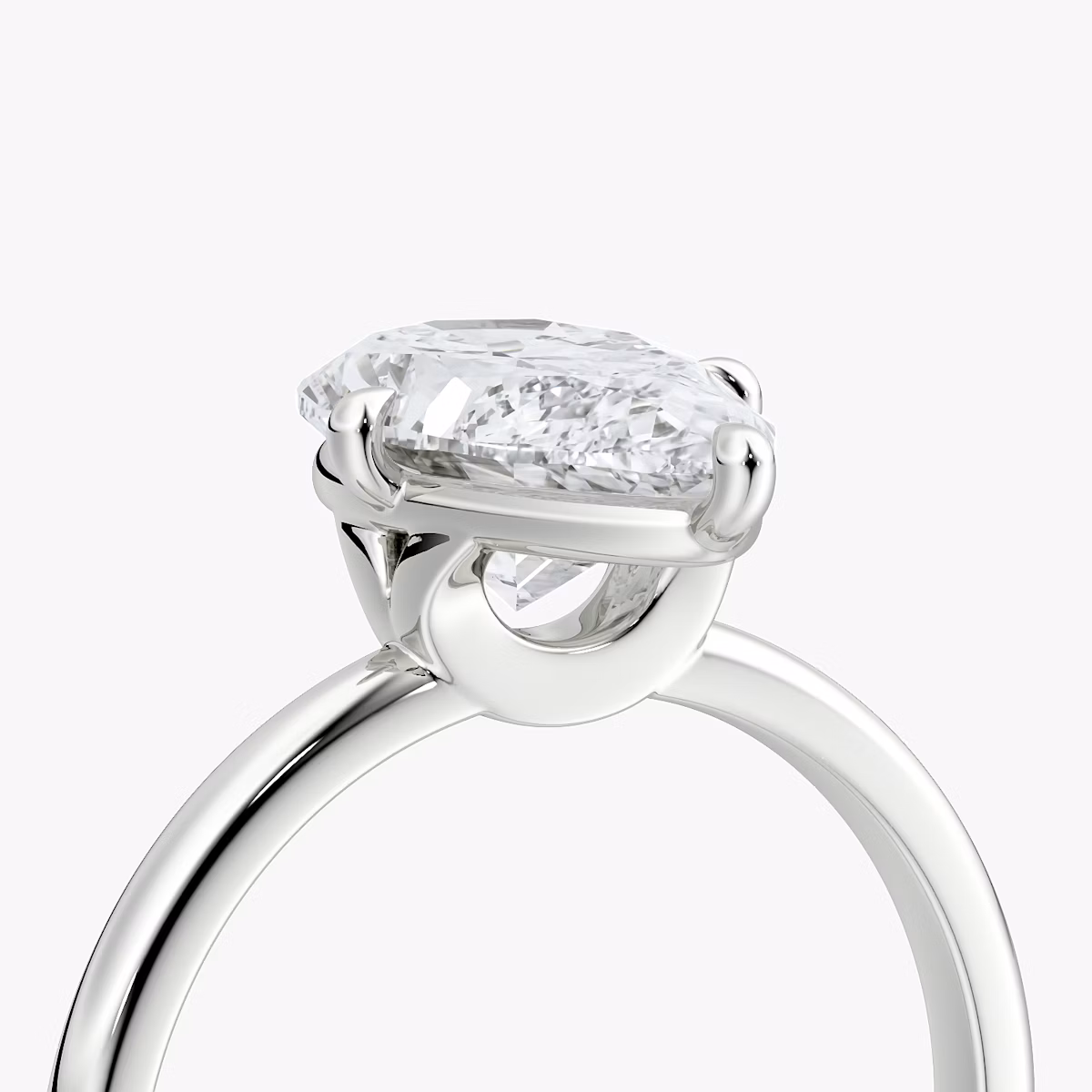 Anillo de compromiso Compass | Pera | 18k | Oro blanco | bandAccent: Simple | diamondOrientation: vertical | caratWeight: other