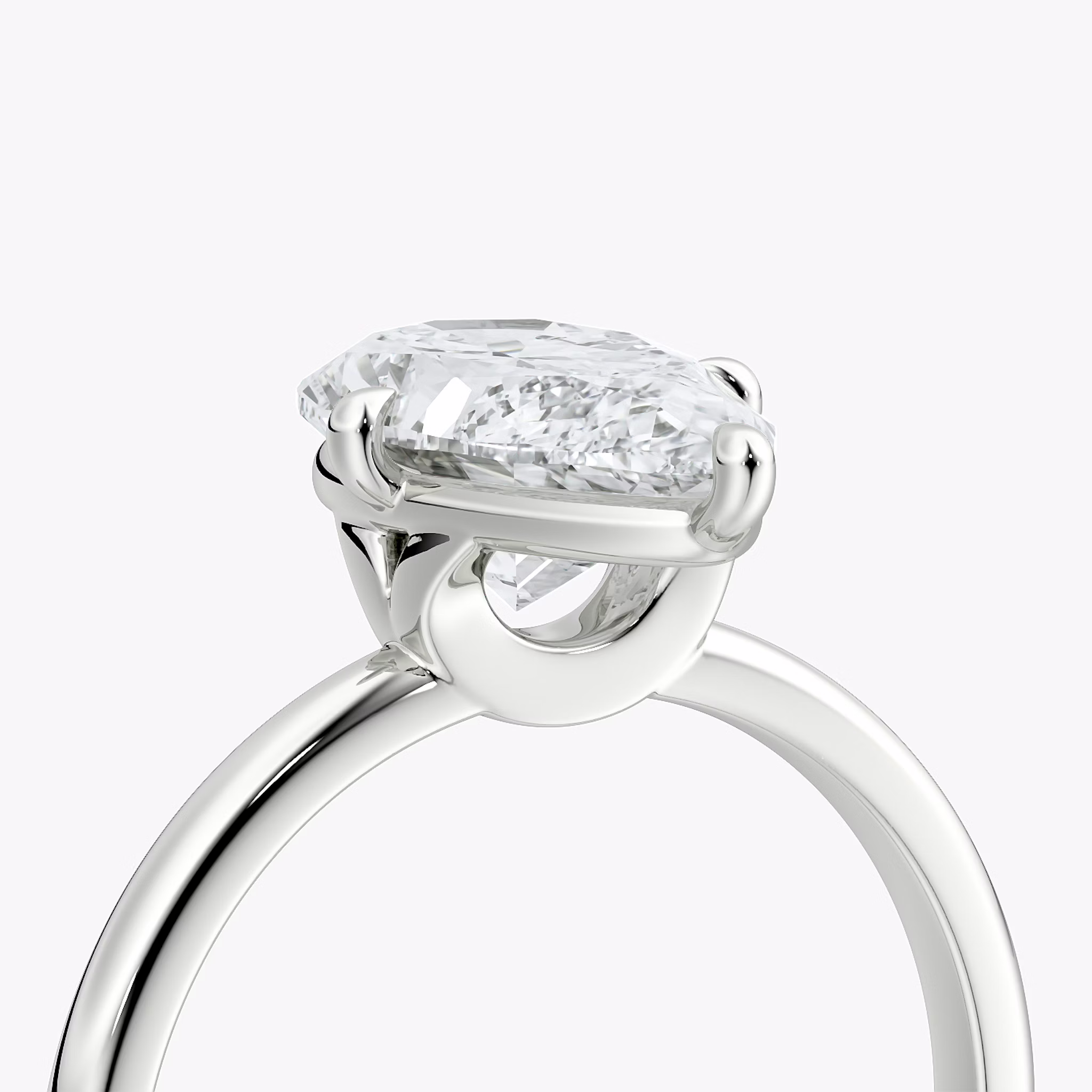 The Compass Solitaire | Pear | 18k | White Gold | bandAccent: Plain | diamondOrientation: vertical | caratWeight: other
