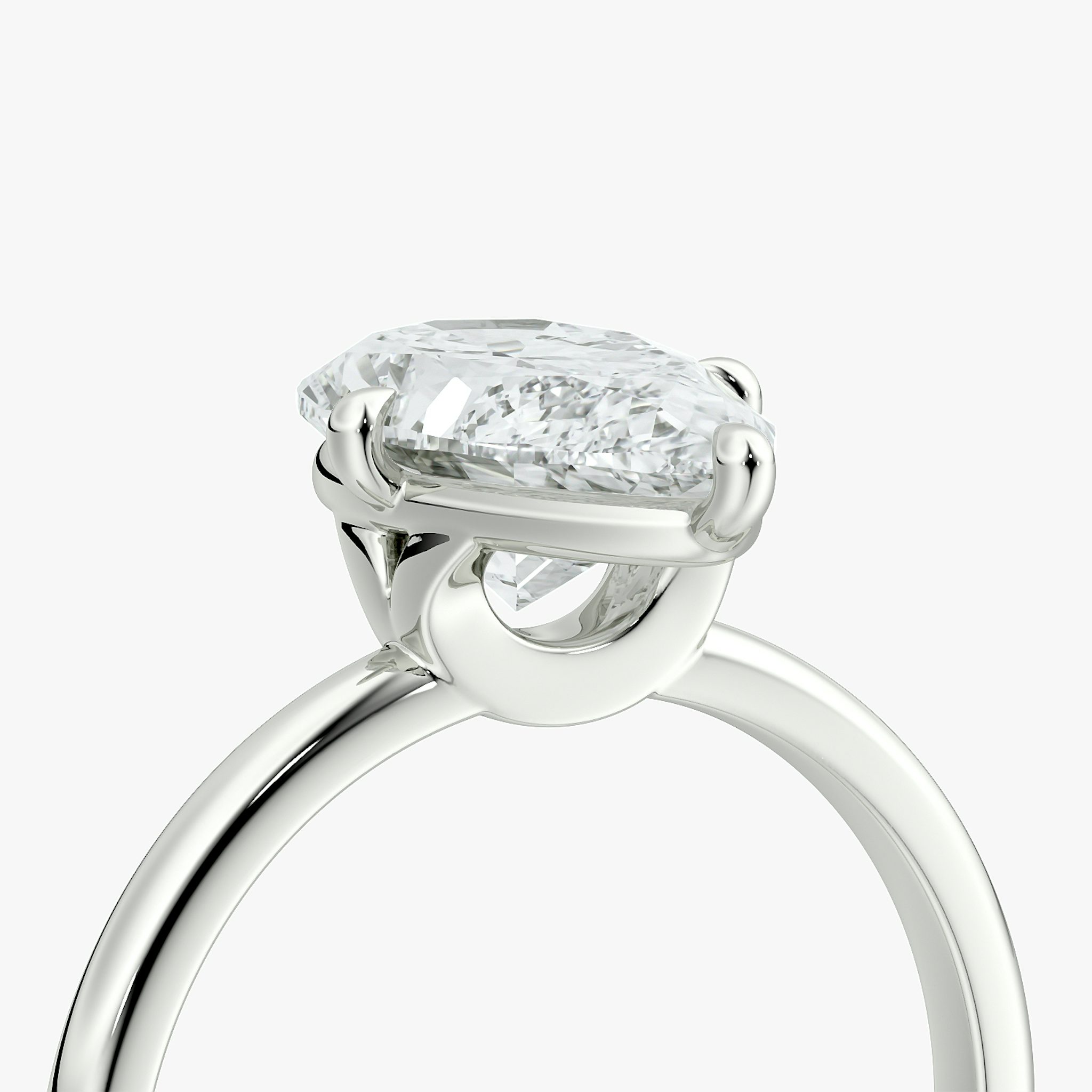 The Compass Solitaire | Pear | 18k | White Gold | bandAccent: Plain | diamondOrientation: vertical | caratWeight: other
