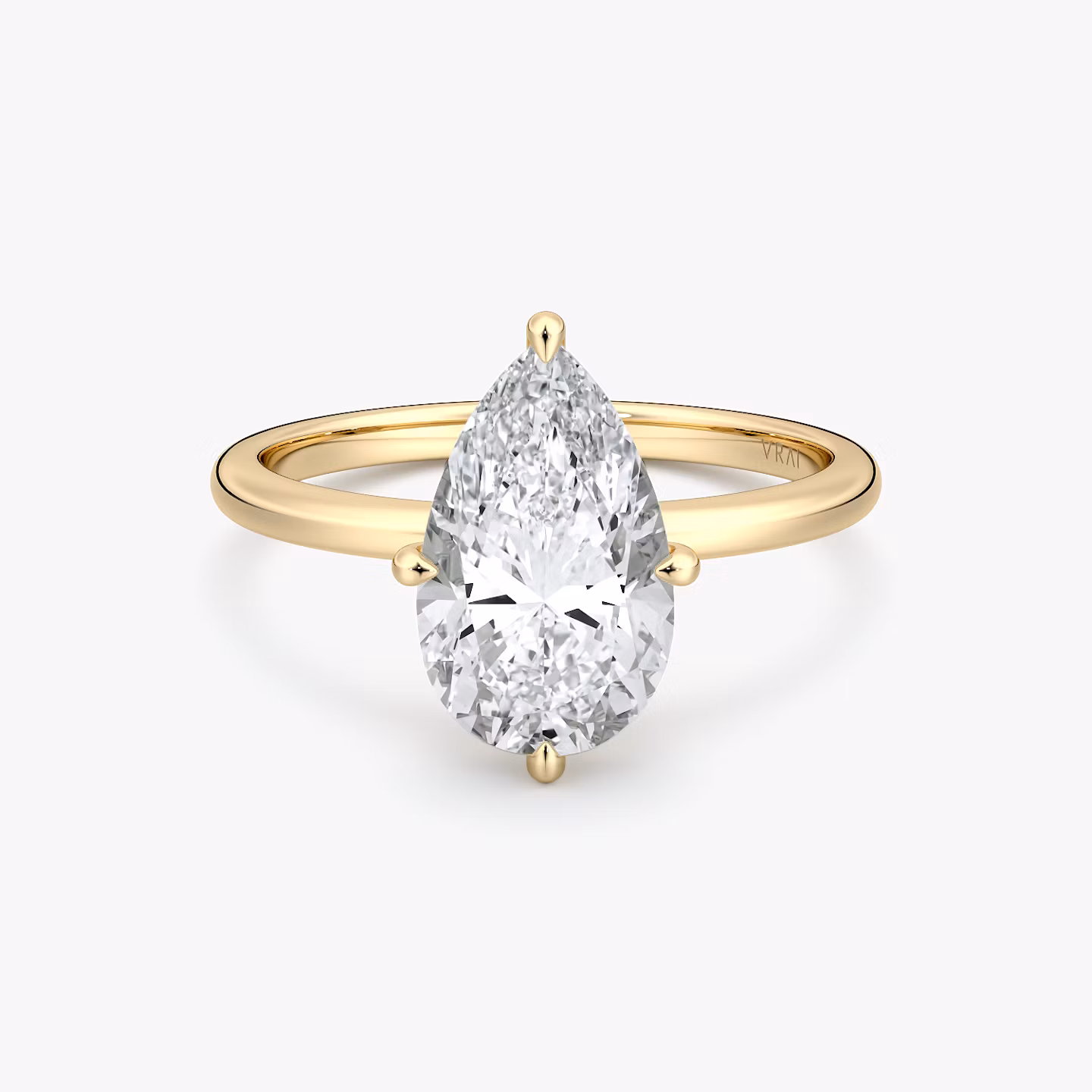 The Compass Solitaire | Pear | 18k | Yellow Gold | bandAccent: Plain | diamondOrientation: vertical | caratWeight: other