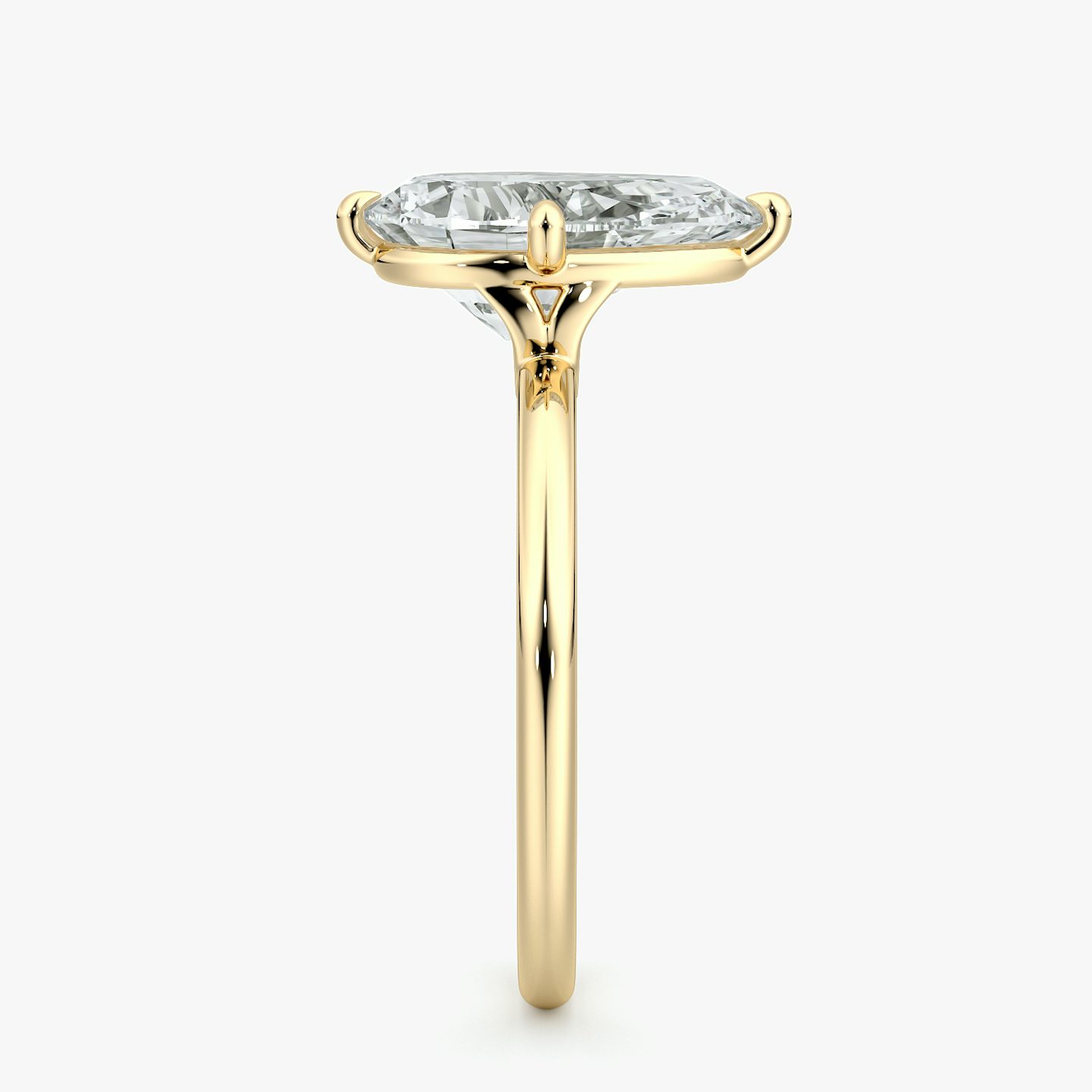 The Compass Solitaire | Pear | 18k | Yellow Gold | bandAccent: Plain | diamondOrientation: vertical | caratWeight: other