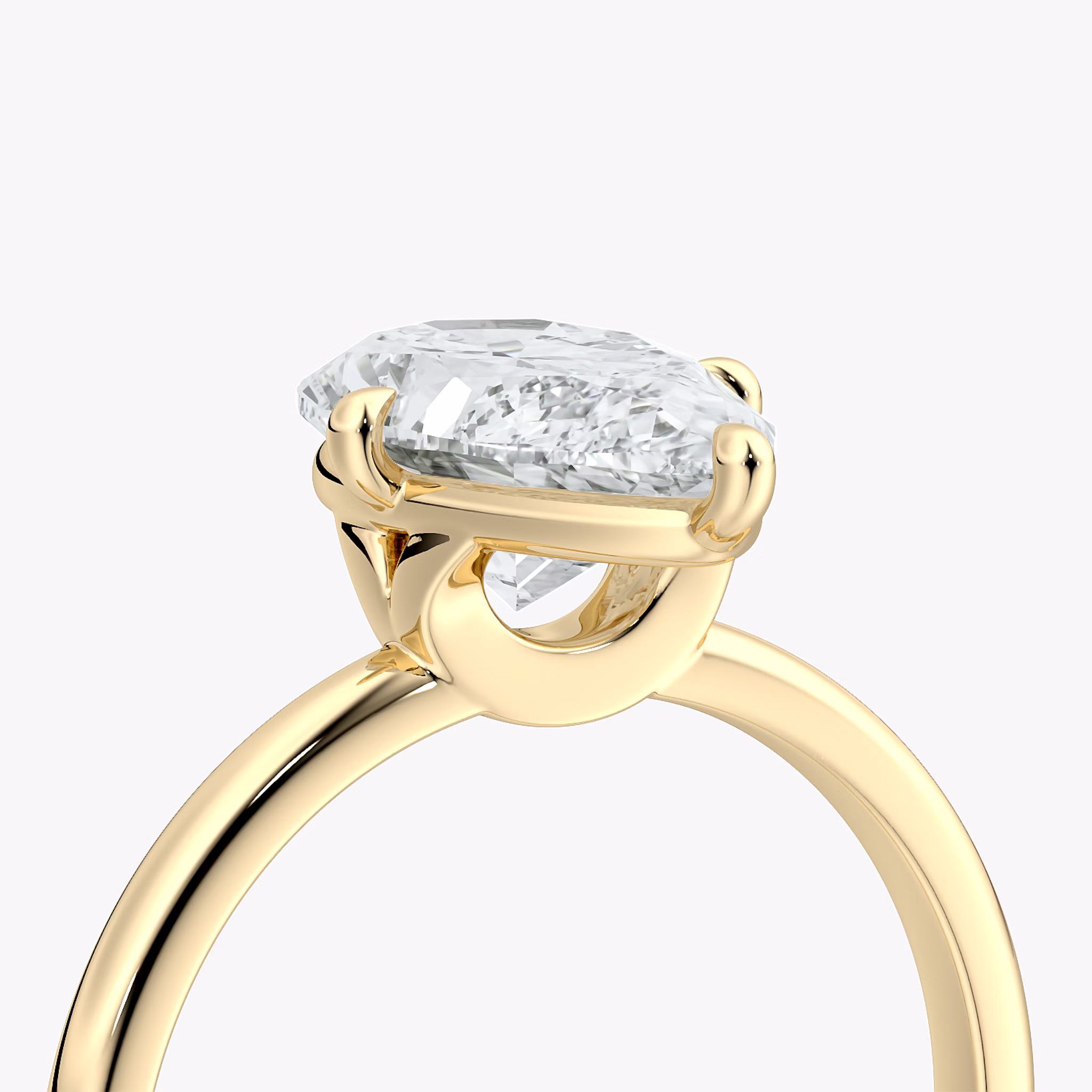 The Compass Solitaire | Pear | 18k | Yellow Gold | bandAccent: Plain | diamondOrientation: vertical | caratWeight: other