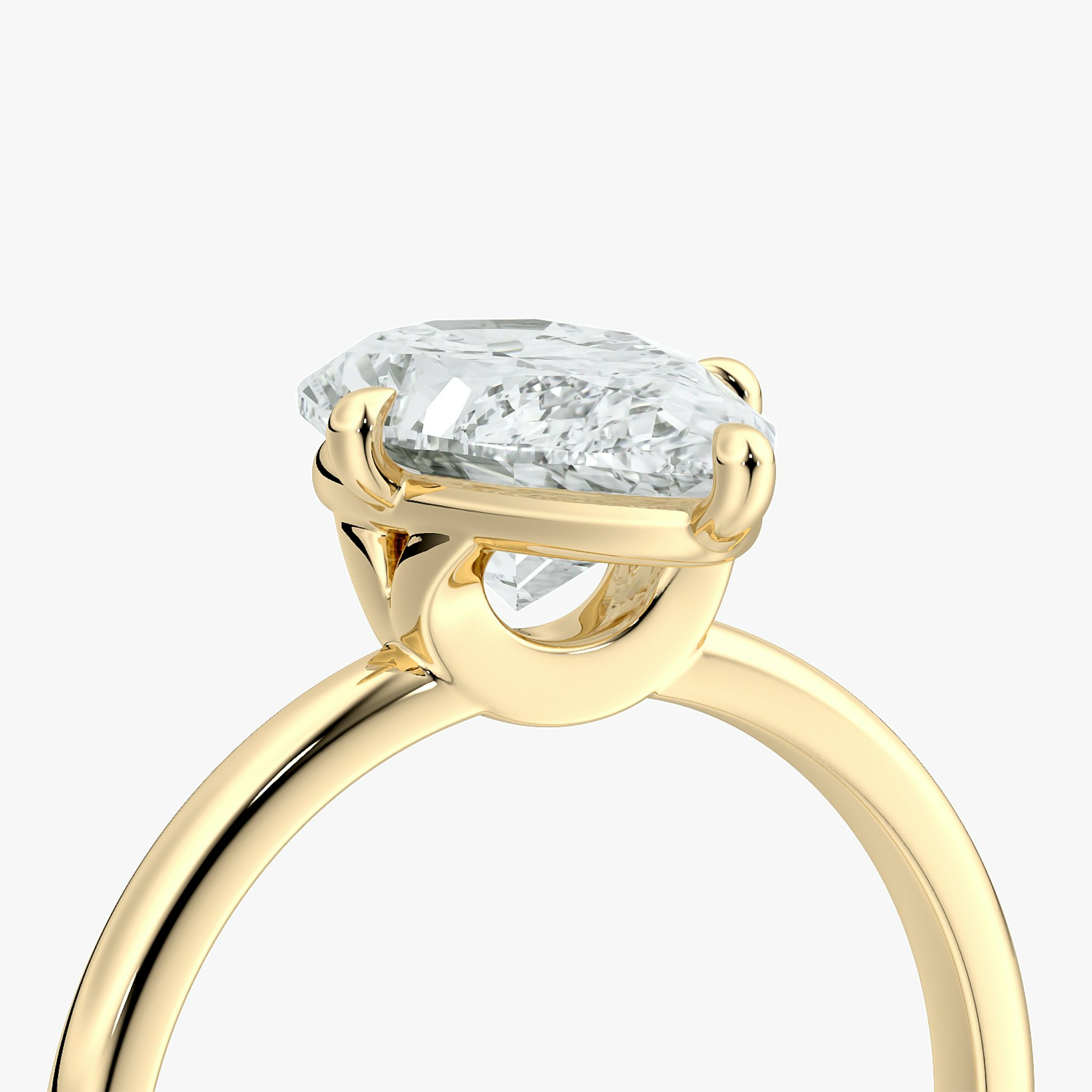 The Compass Solitaire | Pear | 18k | Yellow Gold | bandAccent: Plain | diamondOrientation: vertical | caratWeight: other