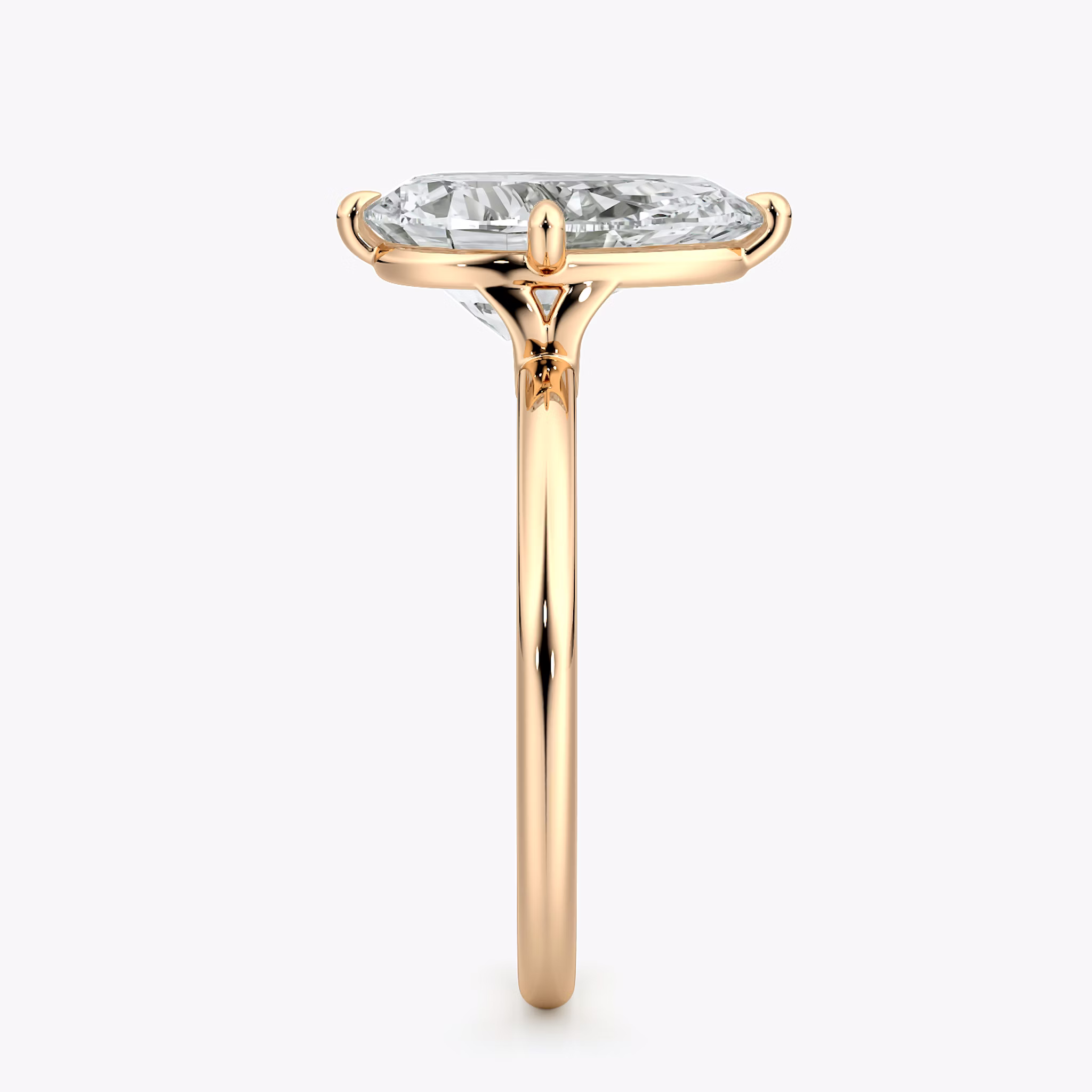 The Compass Solitaire | Pear | 14k | Rose Gold | bandAccent: Plain | diamondOrientation: vertical | caratWeight: other